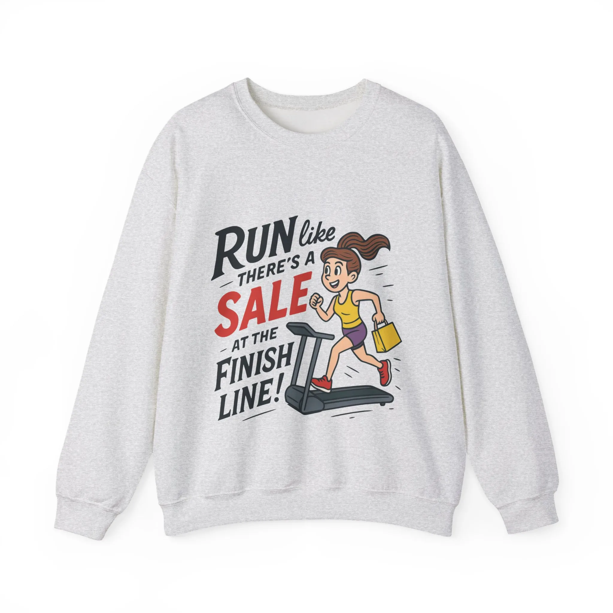 Run Like Theres a SALE at the Finish Line! Womens Sweatshirt, Funny Shopping Pullover, Treadmill Runner Gift for Her, Sale Humor Tee - Image 2