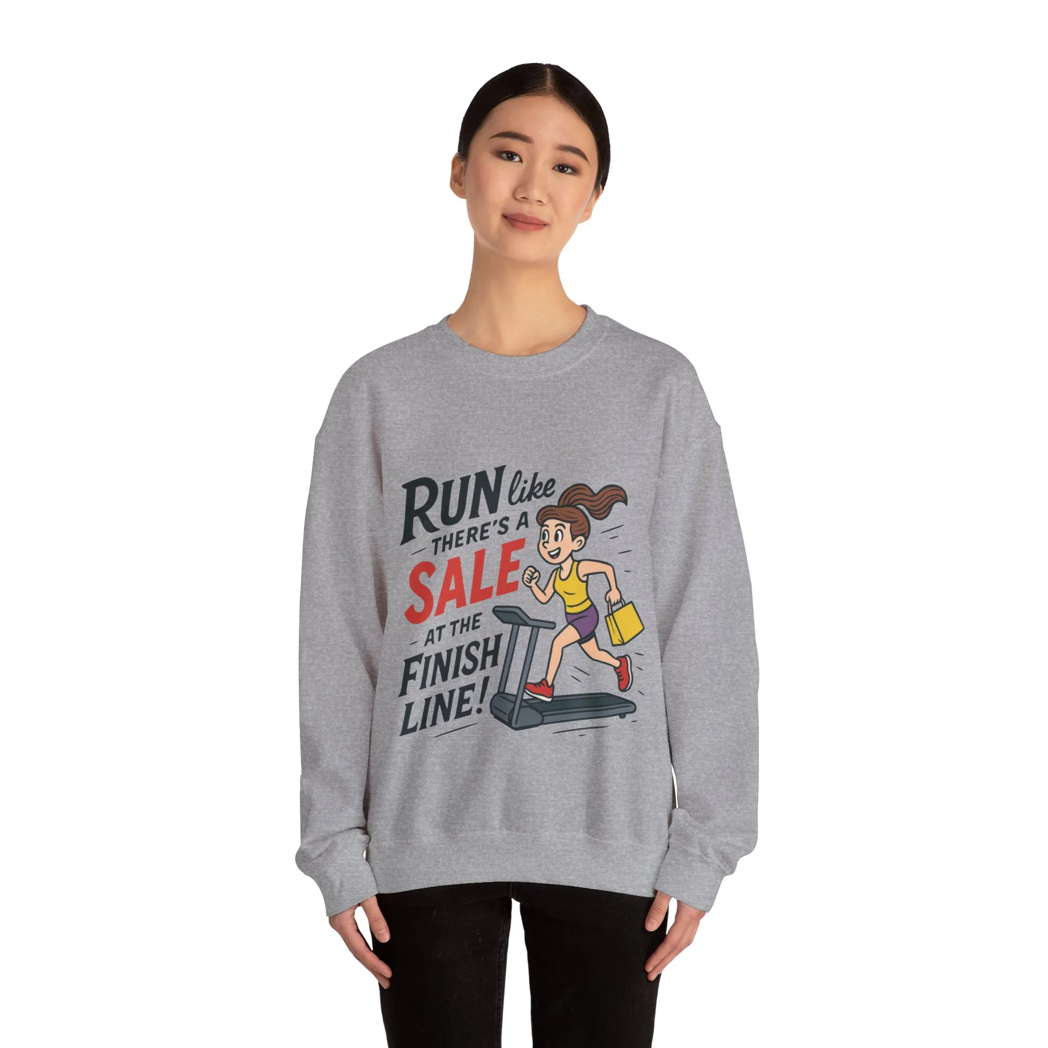 Run Like Theres a SALE at the Finish Line! Womens Sweatshirt, Funny Shopping Pullover, Treadmill Runner Gift for Her, Sale Humor Tee - Image 8