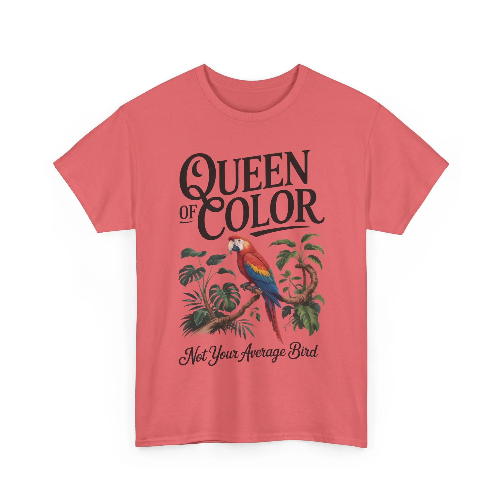 Colorful Queen Womens Tee, Fun Graphic T-Shirt, Casual Wear, Gift for Bird Lovers, Trendy Summer Apparel - Image 25