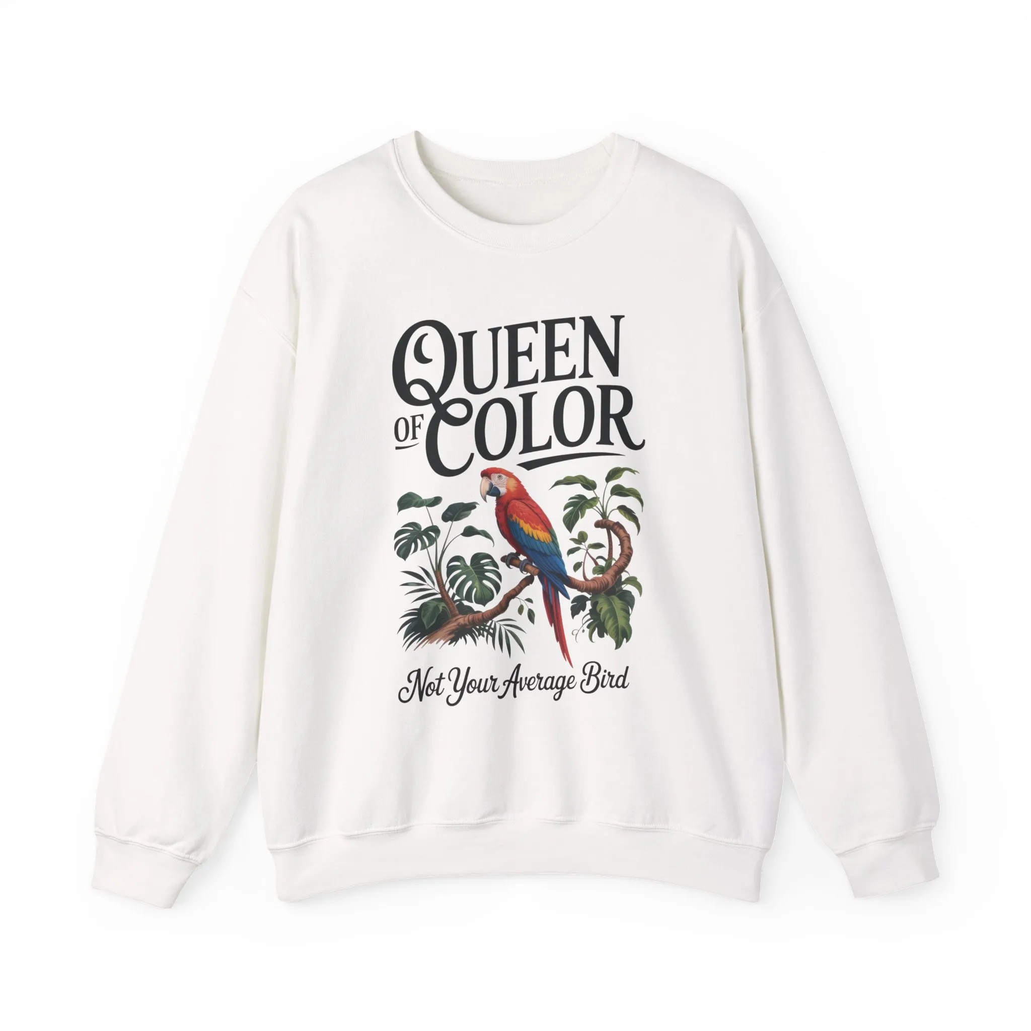 Vibrant Crewneck Womens Sweatshirt, Colorful Apparel, Bird Design, Cozy Layering, Gift for Nature Lovers, Fun Fashion - Image 2