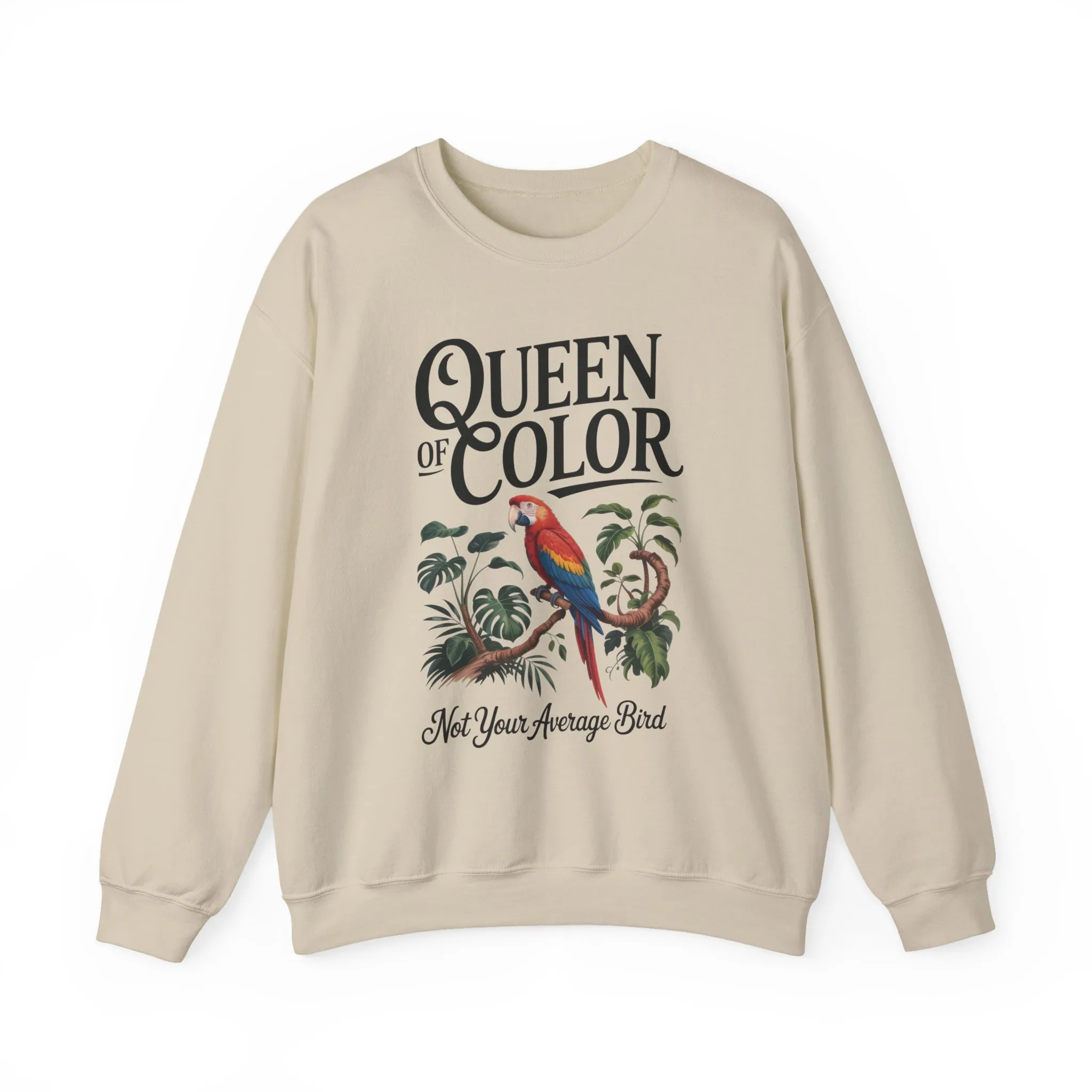 Vibrant Crewneck Womens Sweatshirt, Colorful Apparel, Bird Design, Cozy Layering, Gift for Nature Lovers, Fun Fashion - Image 25