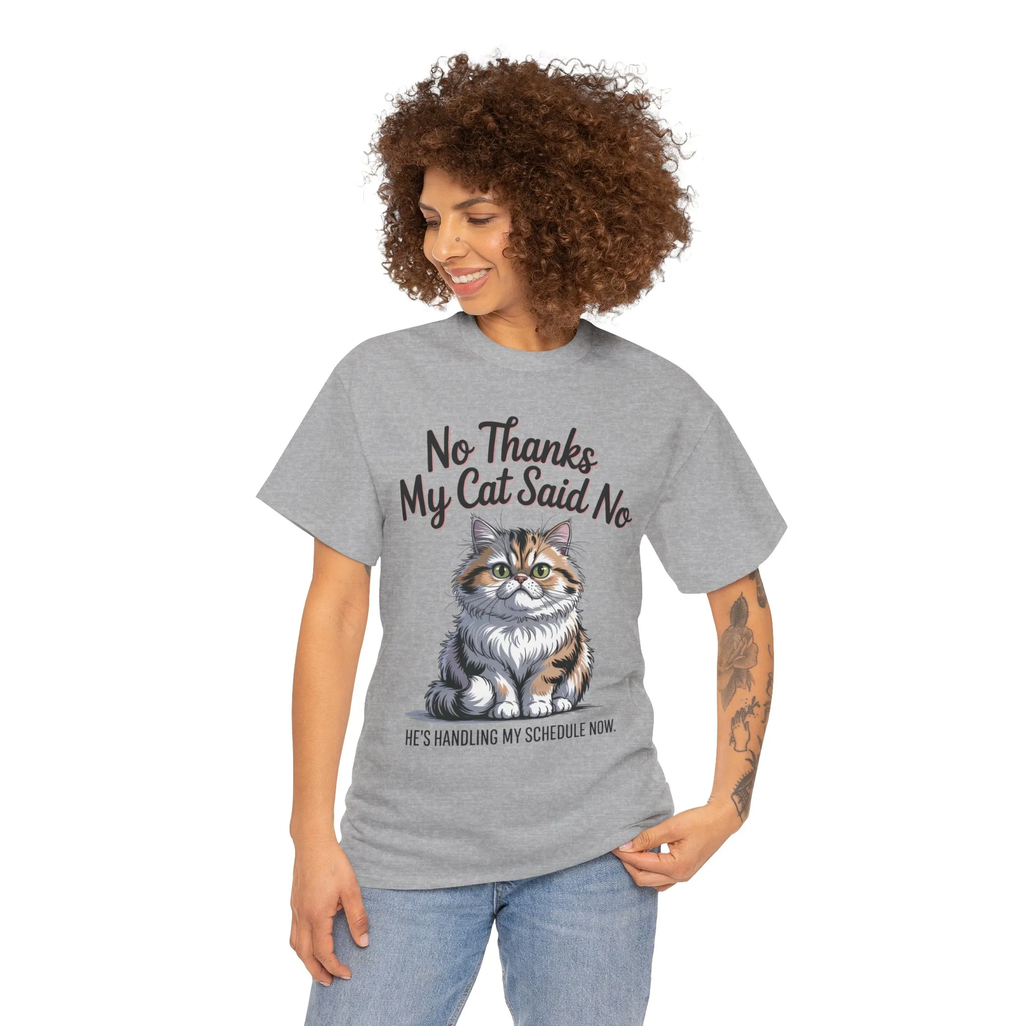 Funny Cat Quote Tee, Womens Heavy Cotton T-Shirt, Pet Lover Gift, Cute Cat Apparel, Cat Mom Tee, Quirky Animal Shirt, Humor - Image 11
