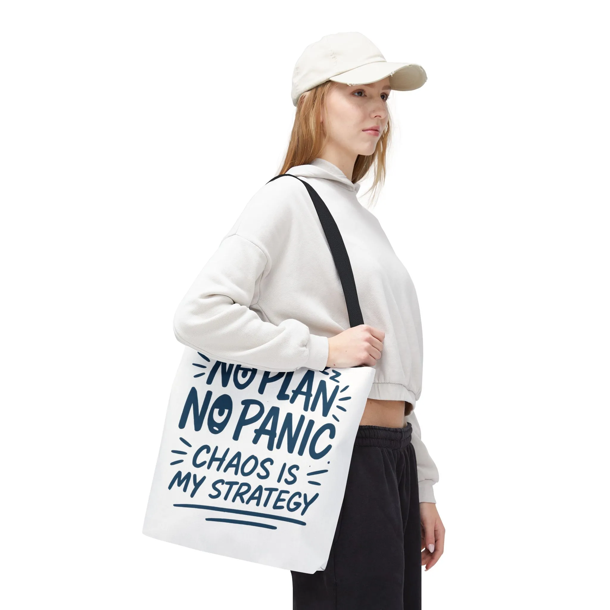 Funny Quote Tote Bag, Reusable Grocery Bag, Gift for Students, Beach Tote, Everyday Tote, Chaos Strategy Bag, Unique Shopping Bag - Image 15