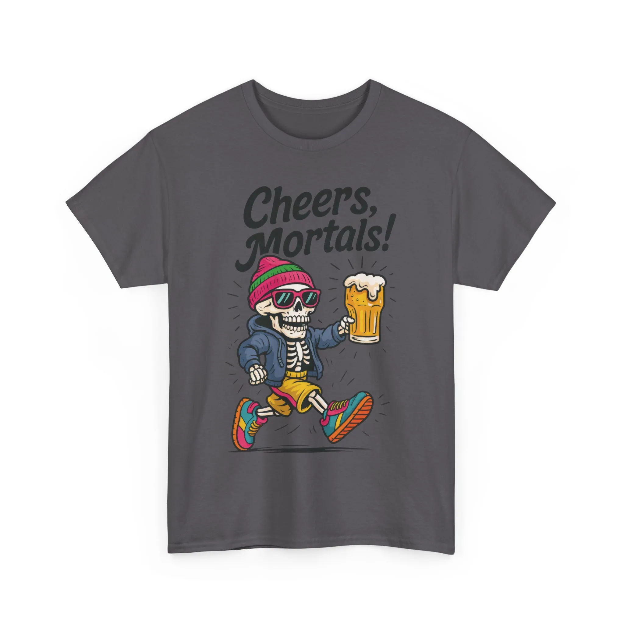 Cheers, Mortals! Mens Tee, Funny Skeleton Beer Graphic Tee, Cool Drinking Humor Shirt, Party Gift for Him, Halloween Tee, Beer Lovers Gift - Image 29