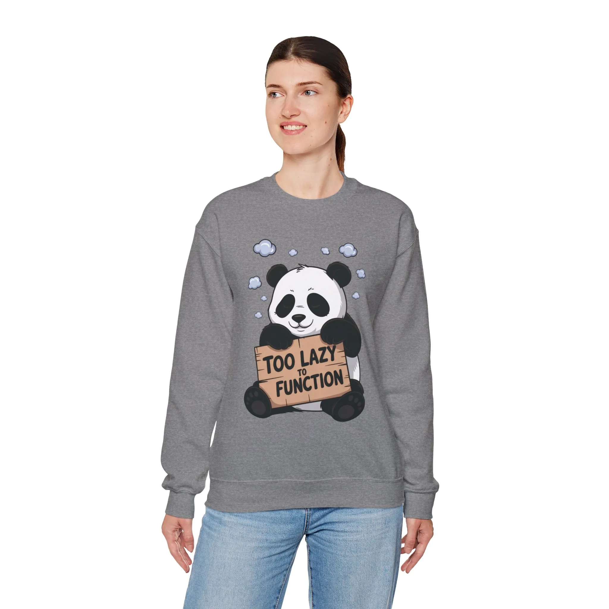 Panda Lazy Crewneck Sweatshirt - Funny Gift for Relaxation, Cute Animal Apparel for Cozy Days, Perfect for Fall and Winter - Image 15