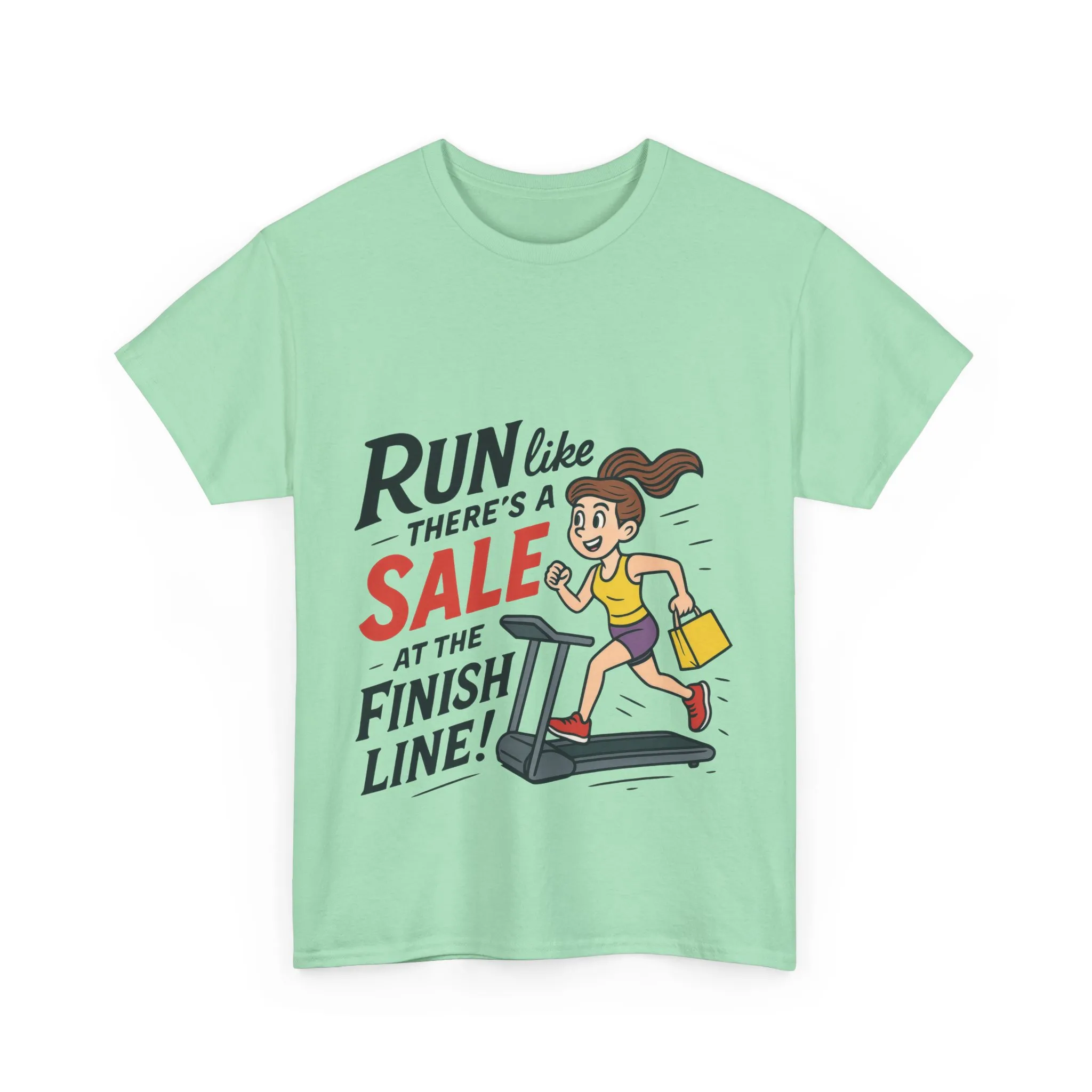 Motivational Fitness Tee, Workout Shirt, Funny Exercise Gym Top, Funny Shopping Tee, Treadmill Runner Shirt for Her, run for sale tee - Image 10