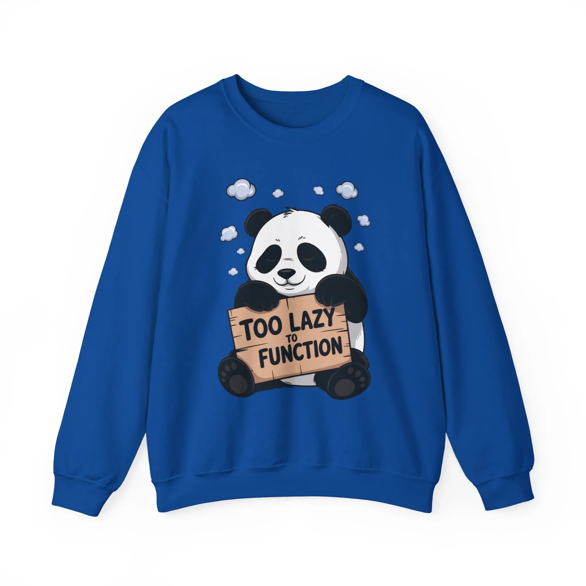 Panda Lazy Crewneck Sweatshirt - Funny Gift for Relaxation, Cute Animal Apparel for Cozy Days, Perfect for Fall and Winter - Image 2