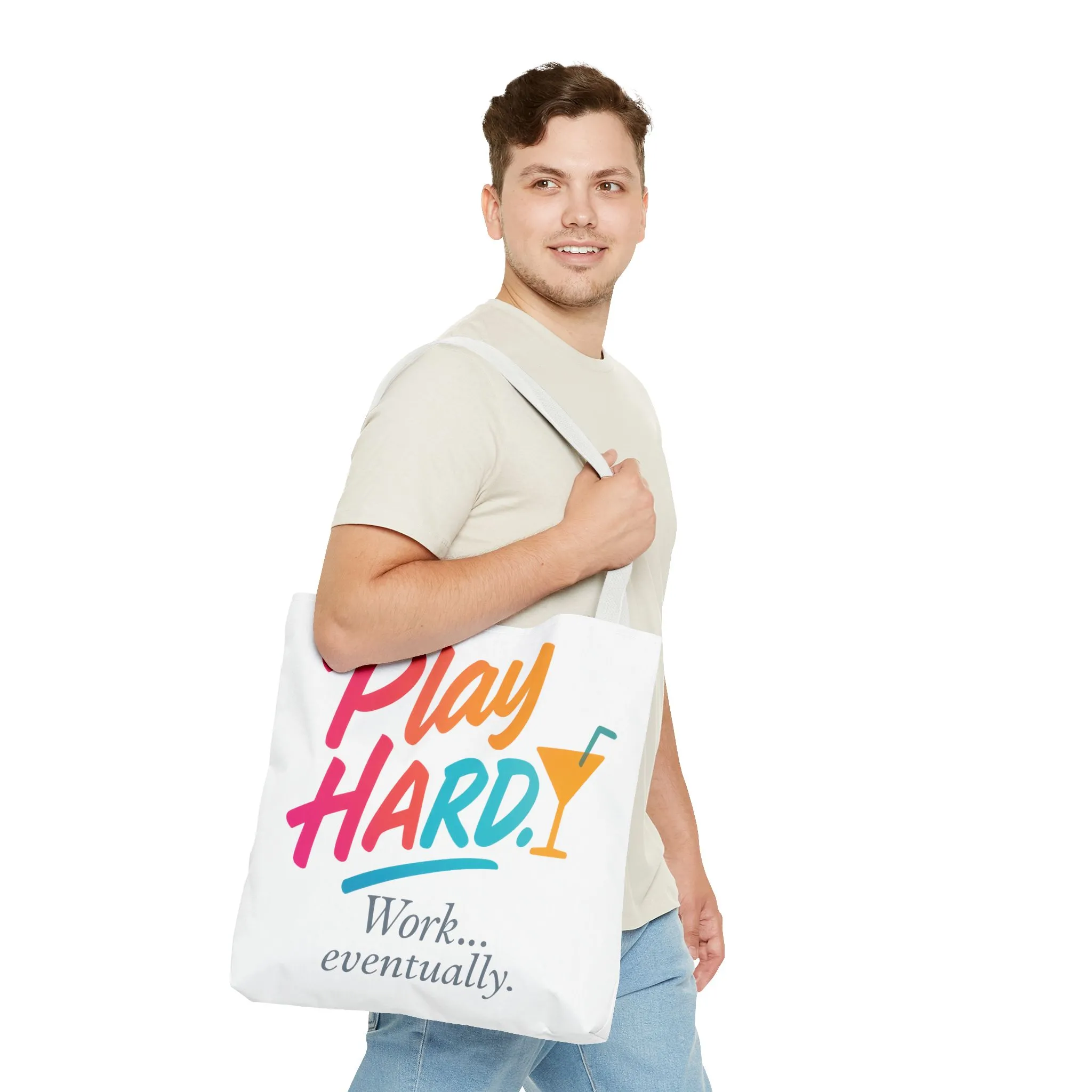 Play Hard Tote Bag - Fun, Stylish, Tote for Work & Play, Summer, Gift, Beach Bag, Everyday Carry, Beach Weekender Bag, large canvas bag - Image 3