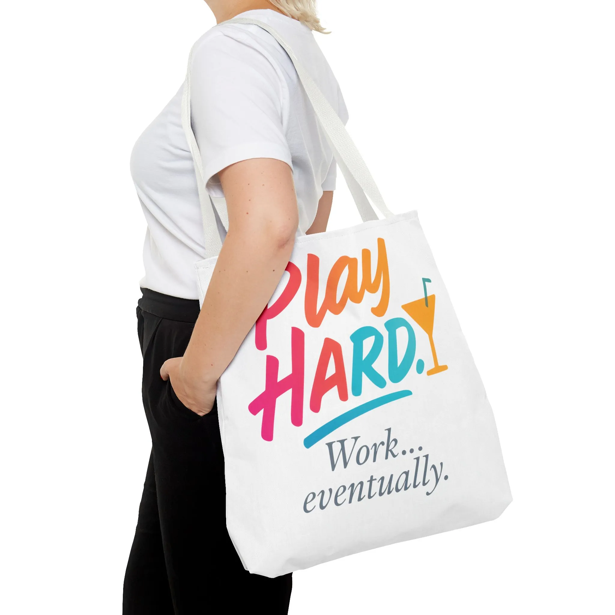 Play Hard Tote Bag - Fun, Stylish, Tote for Work & Play, Summer, Gift, Beach Bag, Everyday Carry, Beach Weekender Bag, large canvas bag - Image 4