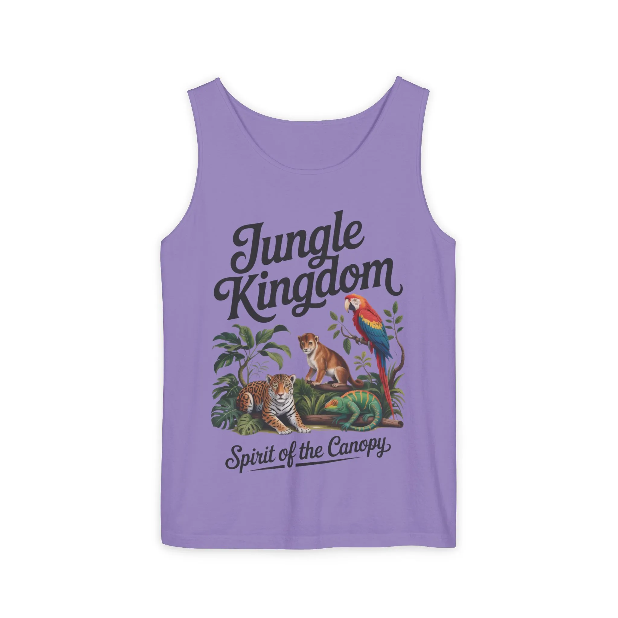 Jungle Kingdom Tank Top, Womens Garment-Dyed Sleeveless Shirt, Spirit of the Canopy Tee, Summer Outfit, Eco-Friendly Casual Wear - Image 27