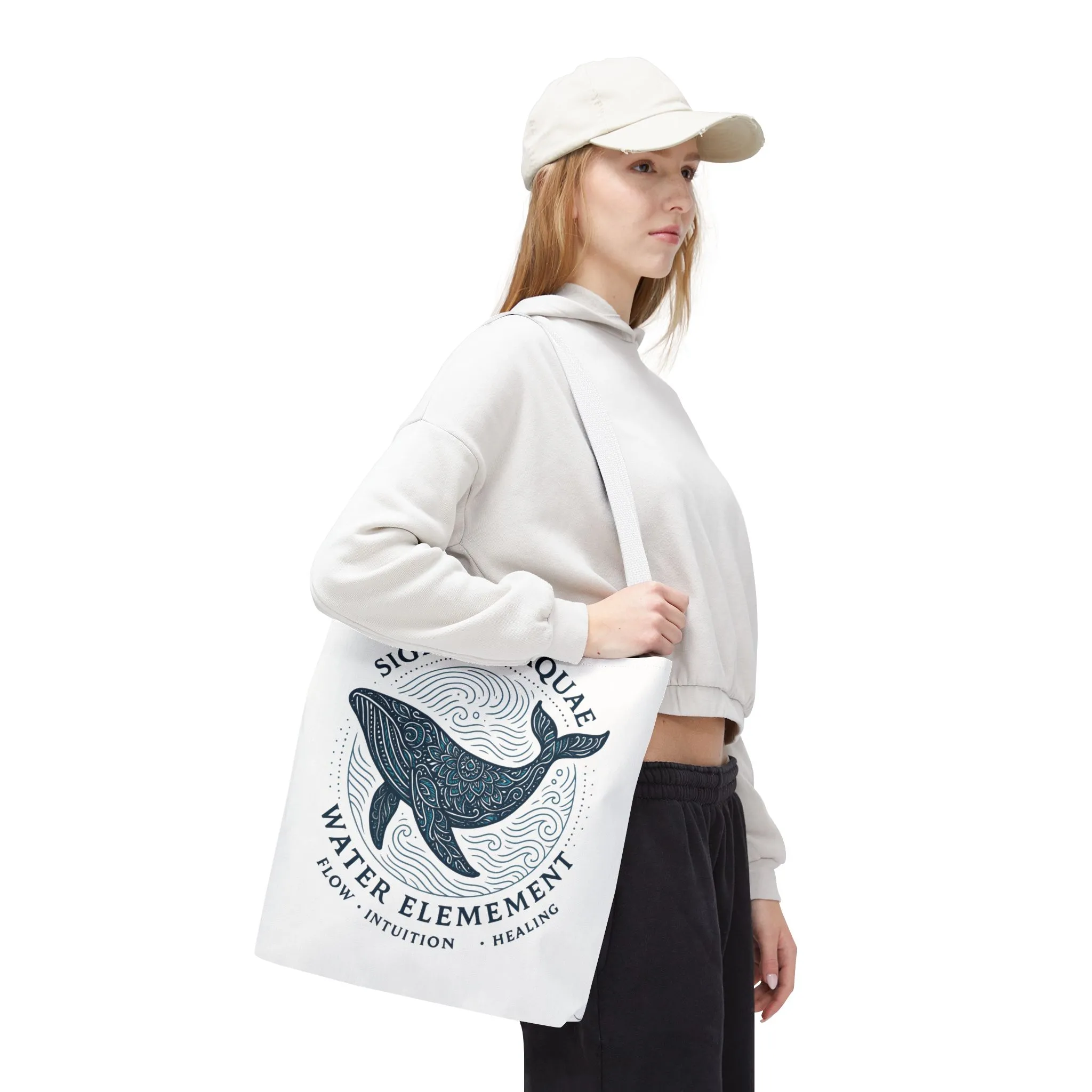 Whale Water Element Tote Bag: Spiritual Gift, Eco-Friendly, Beach Bag, Yoga Accessories, Meditation Essentials, Weekender Bag, Large Bag - Image 25