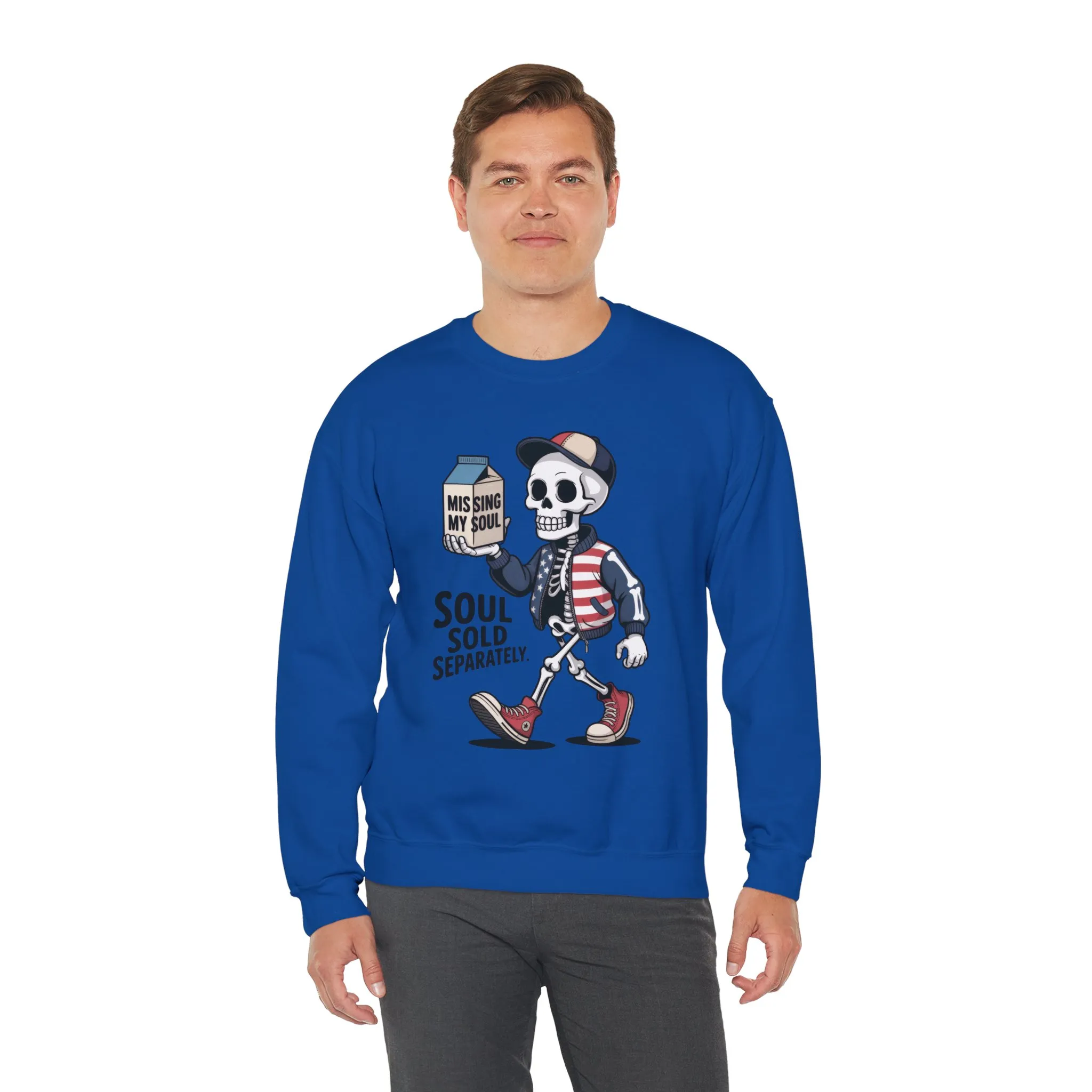 Skeleton Graphic Sweatshirt, Soul Sold Separately Pullover, Funny Gothic Streetwear, Missing My Soul Skull Hoodie Alternative - Image 24