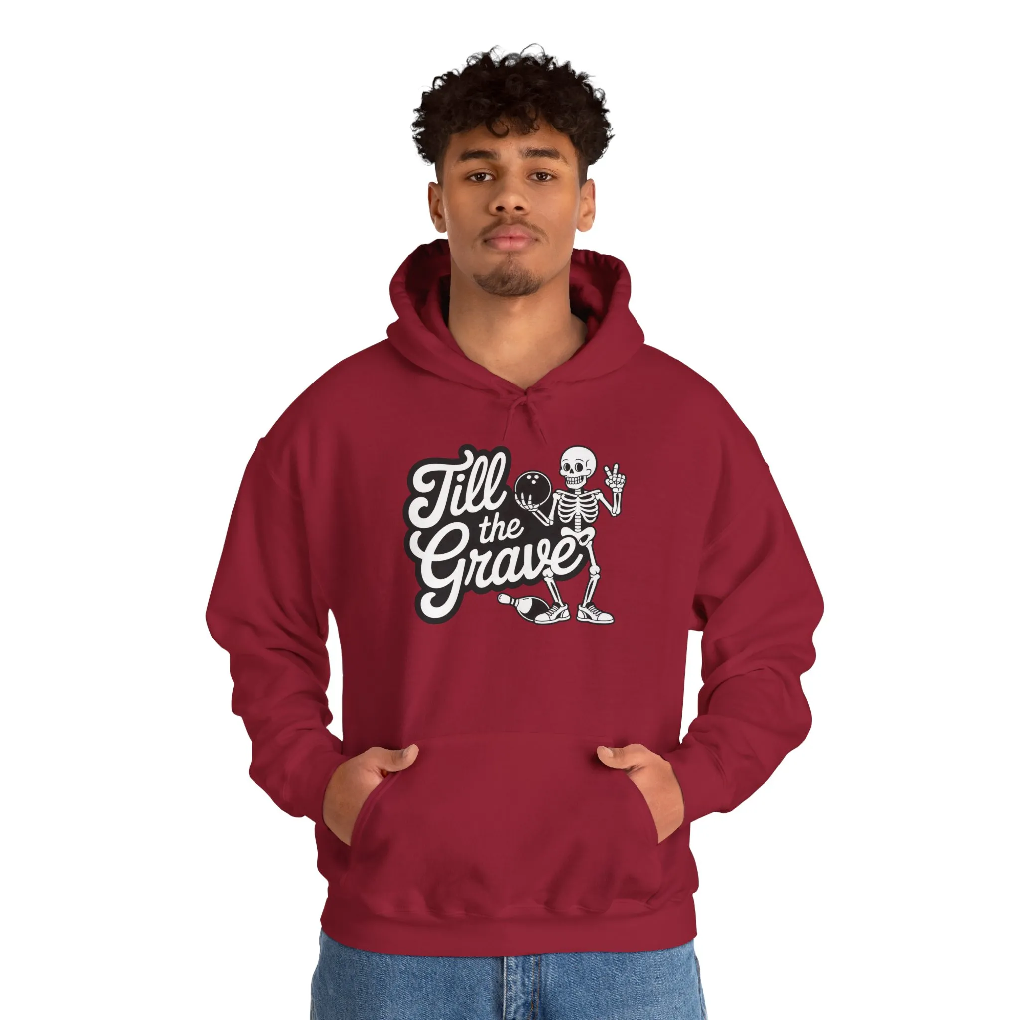 Funny Skeleton Bowling Mens Hoodie, Halloween Apparel, Funny Skeleton Bowling Shirt, Casual Mens Crewneck, Cool Bowler Skull Hoodie - Image 35