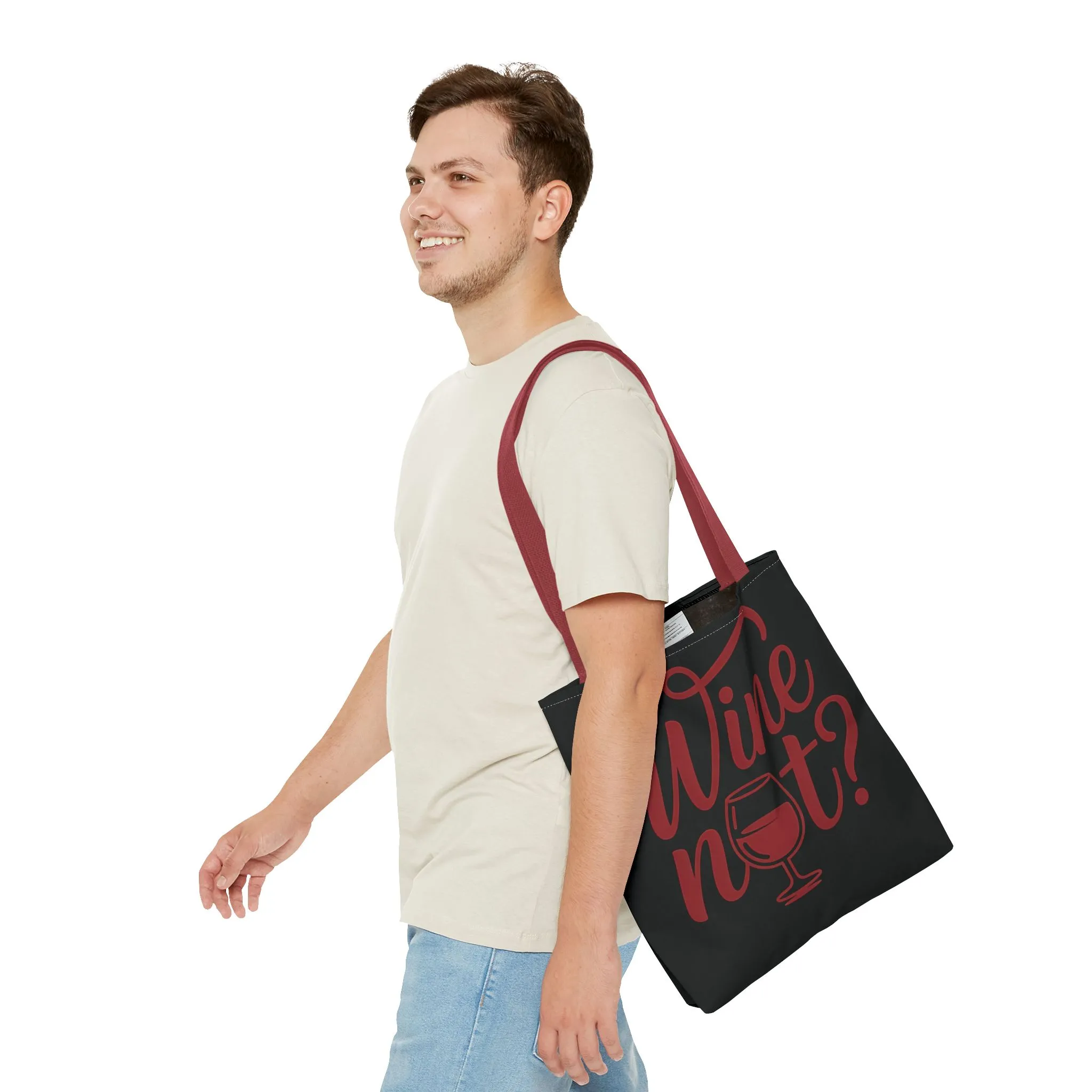 Wine Not? Tote Bag - Fun Wine Lover's Accessory for Parties, Gift for Wine Enthusiasts, Perfect for Grocery or Beach Outings, AOP Design - Image 13