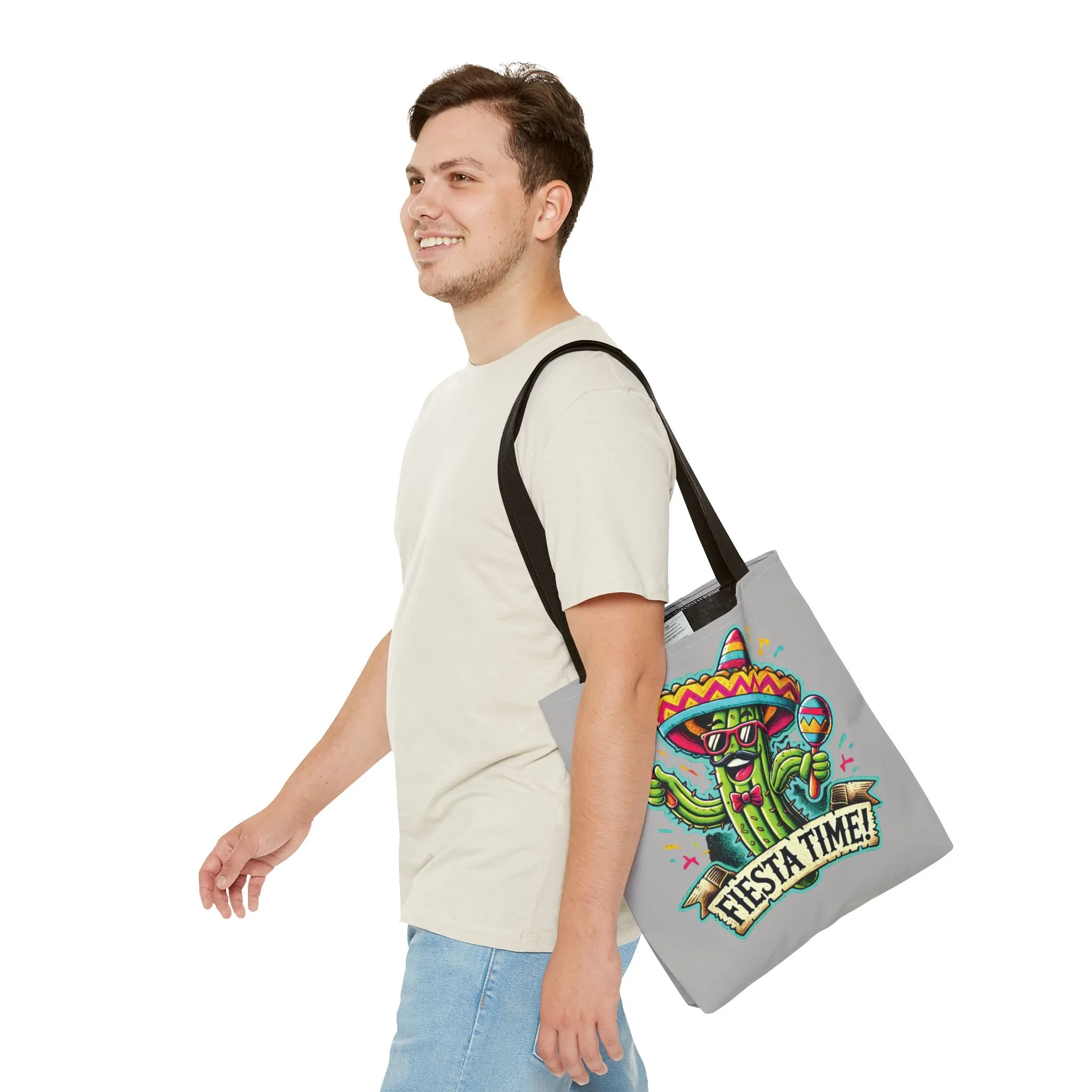 Fiesta Time Cactus Tote Bag, Funny Mexican Party Gift, Sombrero Maracas Print, Cinco de Mayo Bag, Summer Festival Tote, Beach Bag, Shopping - Image 13