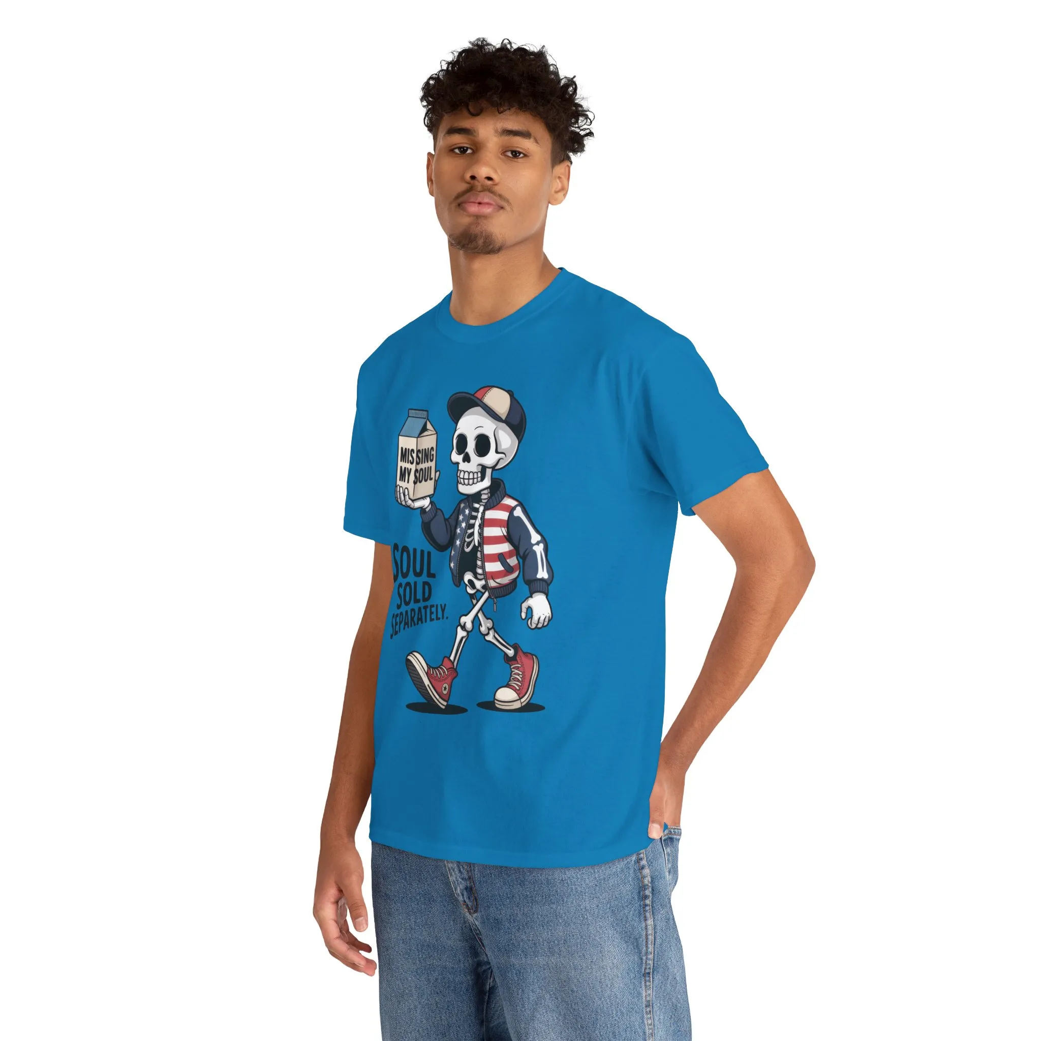Funny Skeleton T-Shirt Soul Sold Separately Graphic Tee, Missing Soul Cartoon Shirt, Gothic Streetwear, Halloween Gift Tee - Image 33