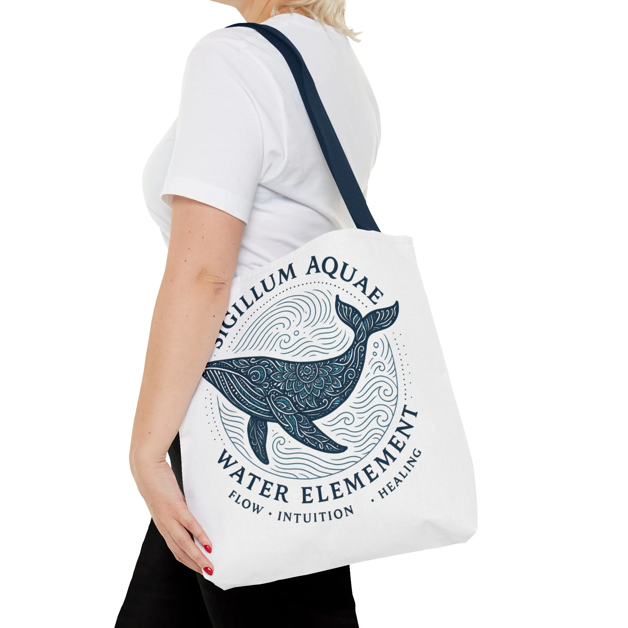Whale Water Element Tote Bag: Spiritual Gift, Eco-Friendly, Beach Bag, Yoga Accessories, Meditation Essentials, Weekender Bag, Large Bag - Image 14