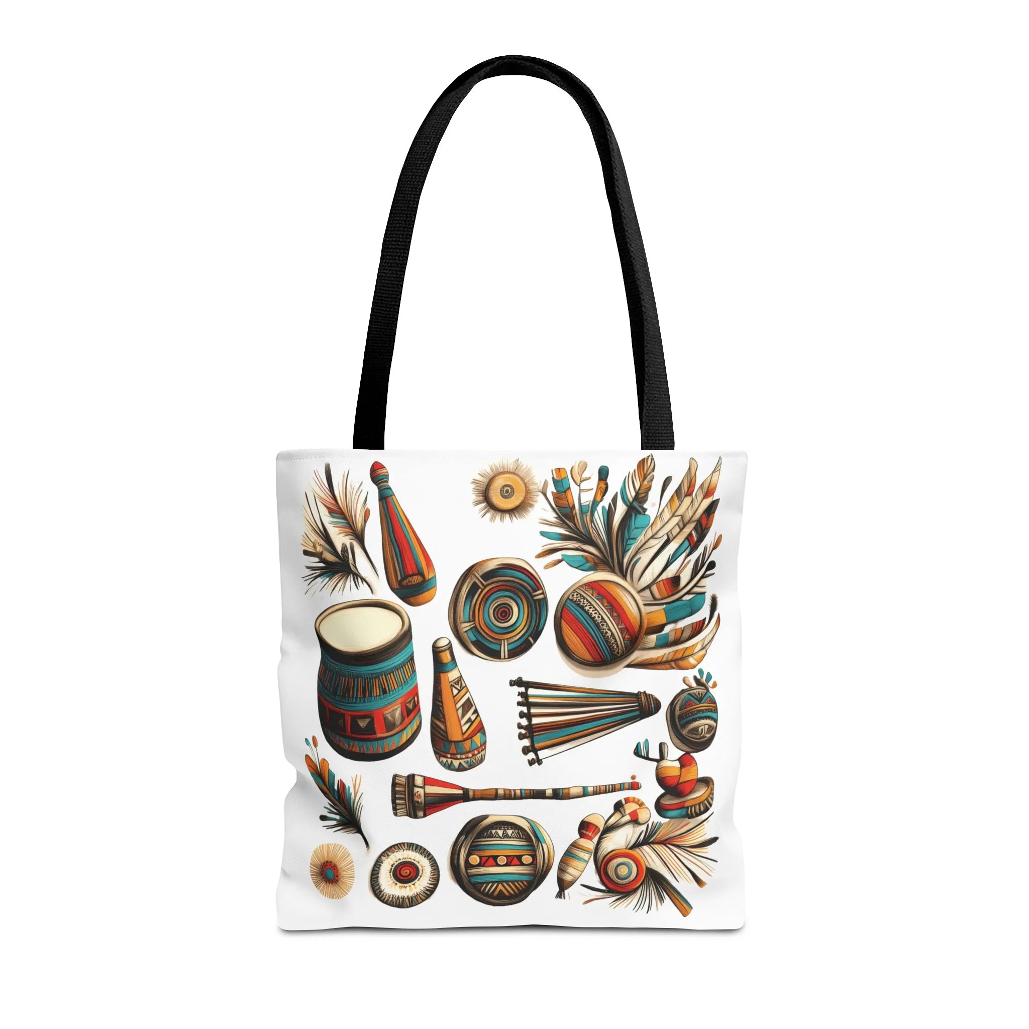 Boho Tribal Music Tote Bag, Ethnic Percussion Instrument Art, Festival Vibes, Shopping Bag, Bohemian Tote, Weekender Bag, Beach Bag, Large Canvas Bag - Image 5