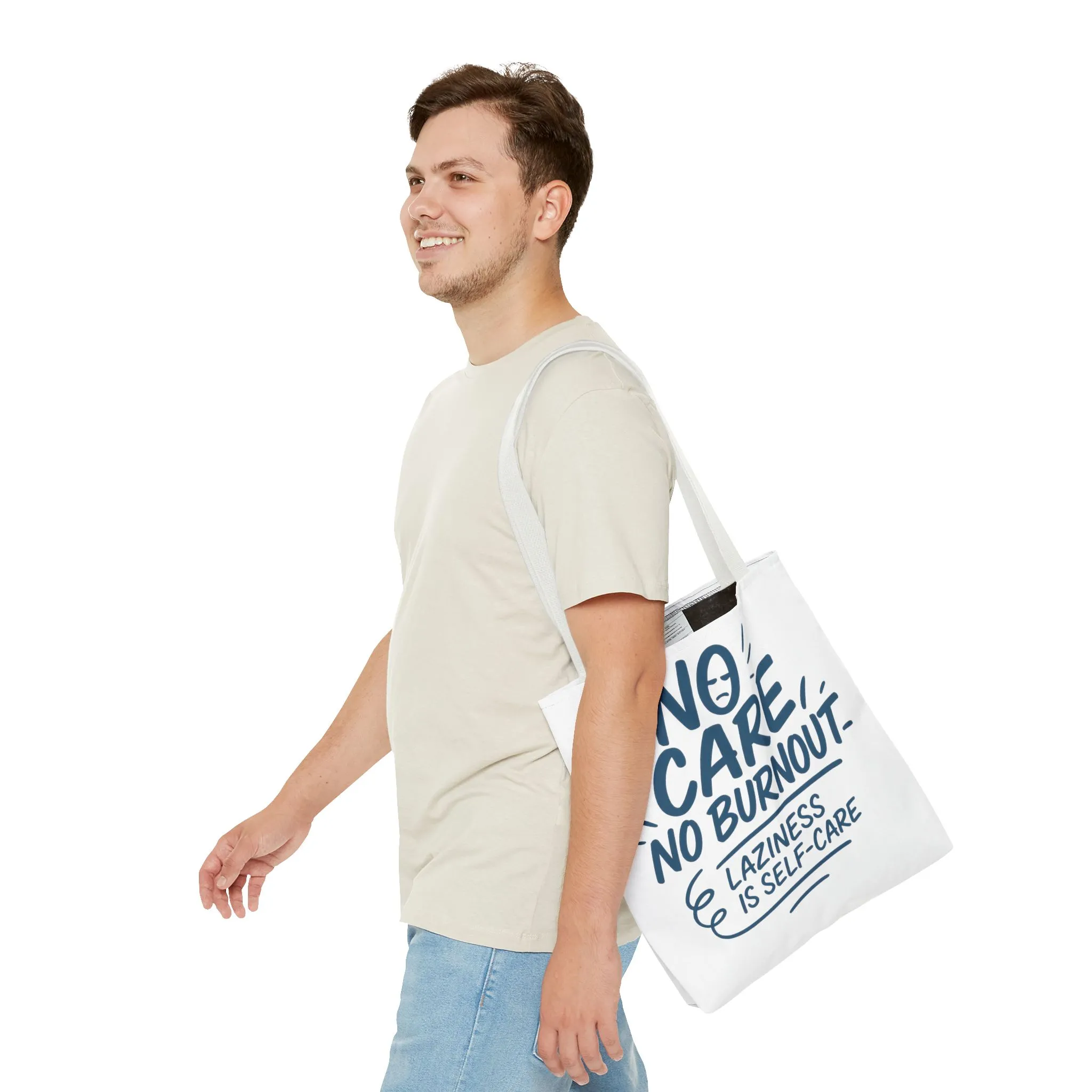 Laziness is Self-Care Funny Quote Bag, Oversized Reusable Canvas Shopping Tote, Sarcastic Self-Care Gift, Weekend Getaway, Everyday Use - Image 13