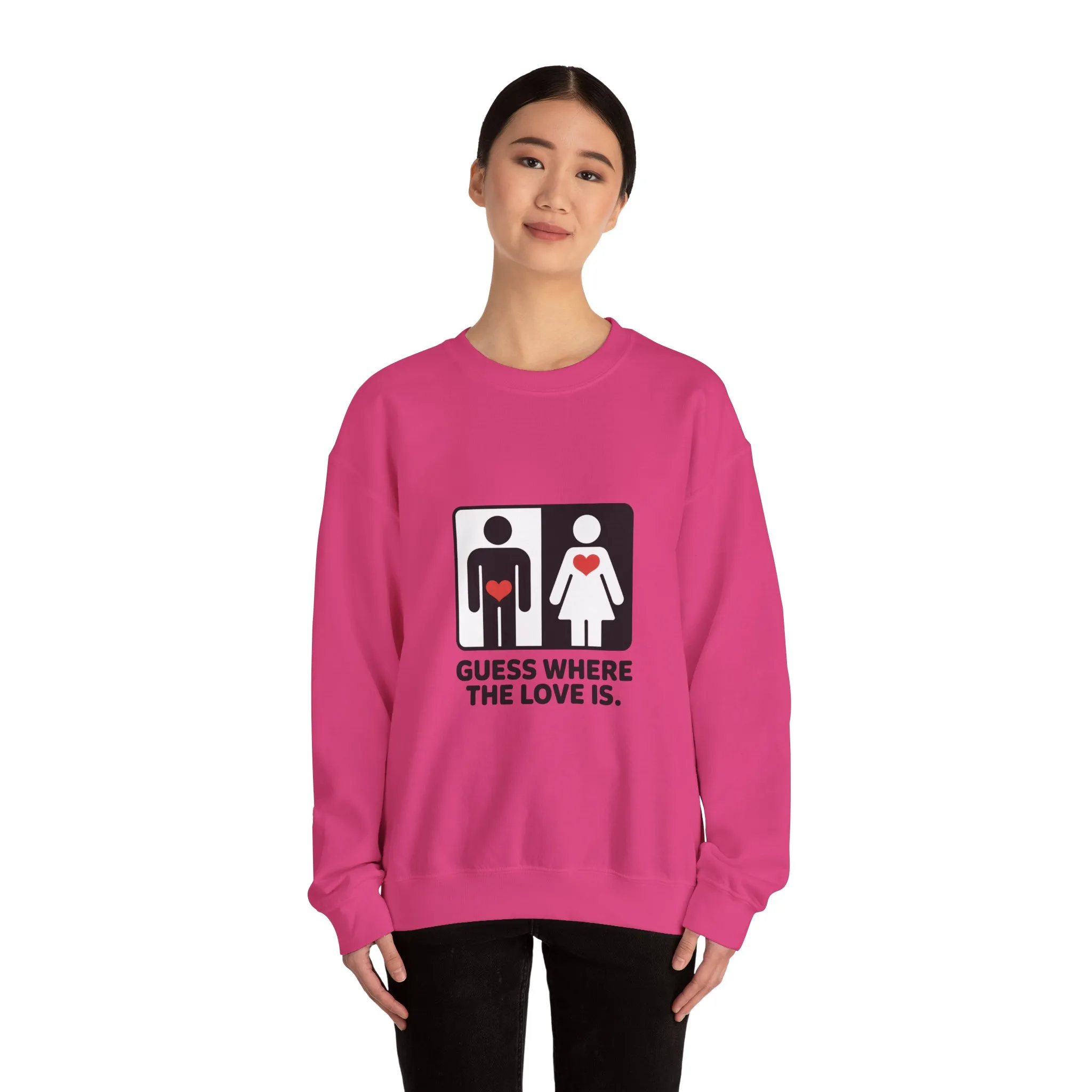 GuesWhere the Love Is Womens Sweatshirt, Couples Gift, Valentines Day Apparel, Matching Sweatshirt, Relationship Sweatshirt, Love Joke Graphic - Image 26