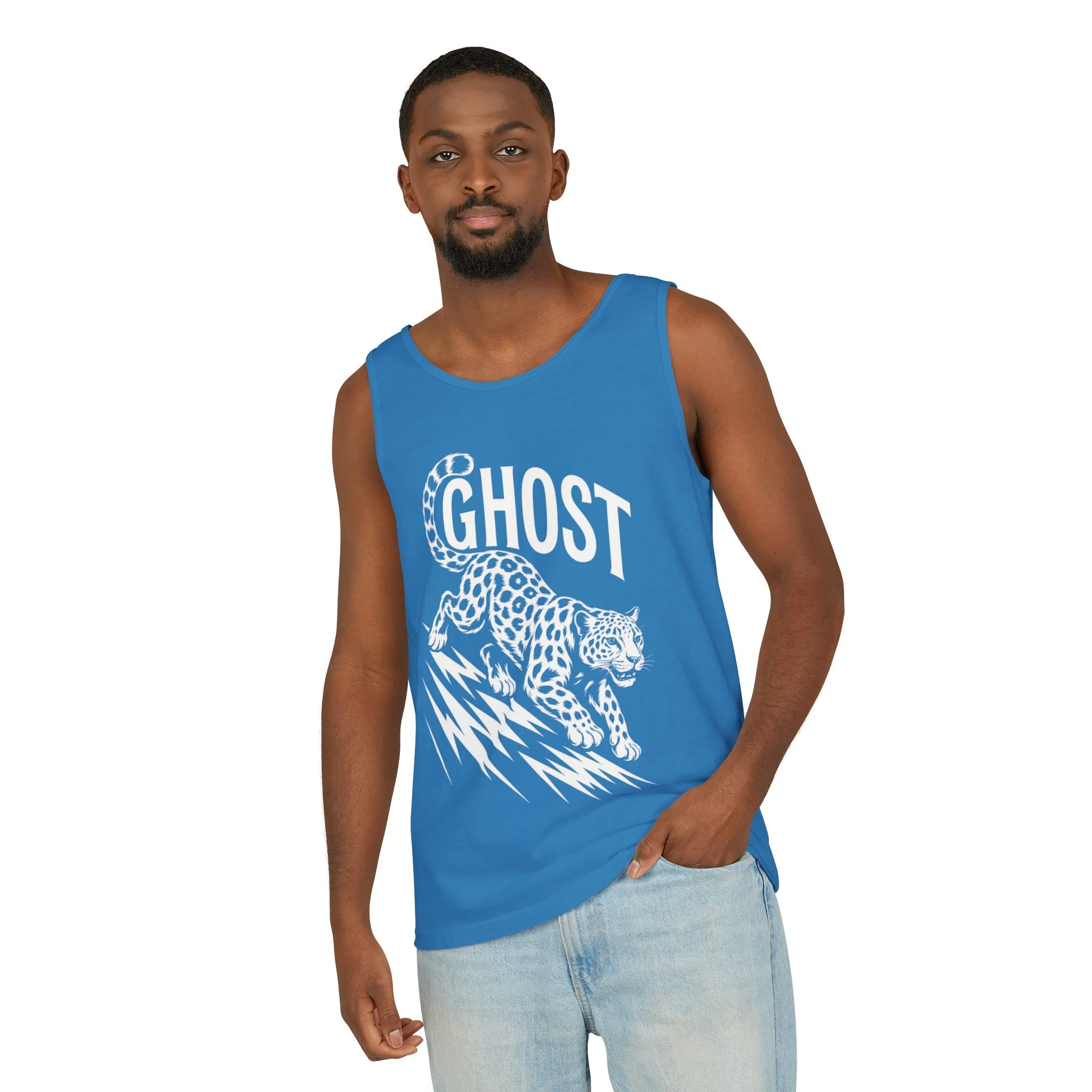 Ghost Leopard Mens Tank Top - Cool Graphic Shirt for Summer, Beach Days, Festivals, Gifts, Casual Wear - Image 14