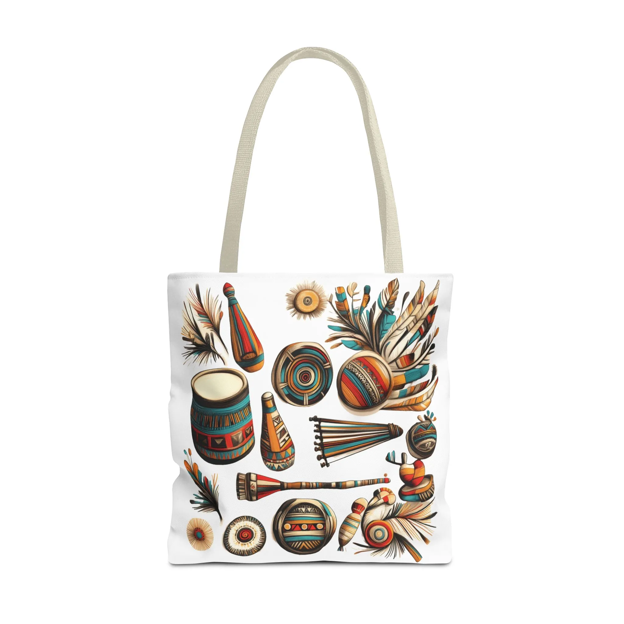 Boho Tribal Music Tote Bag, Ethnic Percussion Instrument Art, Festival Vibes, Shopping Bag, Bohemian Tote, Weekender Bag, Beach Bag, Large Canvas Bag - Image 29