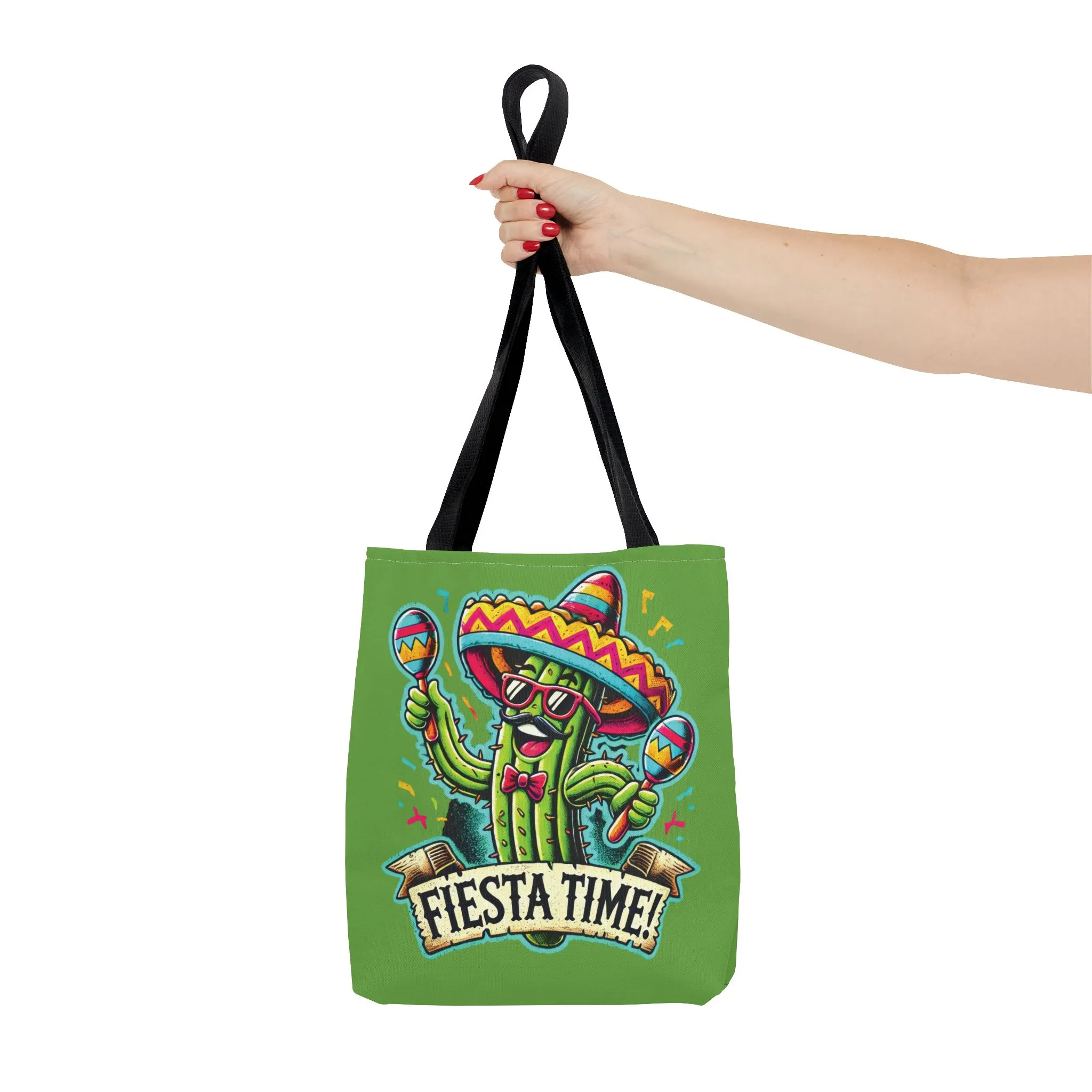 Fiesta Time Cactus Tote Bag, Funny Mexican Party Gift, Sombrero Maracas Print, Cinco de Mayo Bag, Summer Festival Tote, Beach Bag, Shopping - Image 8