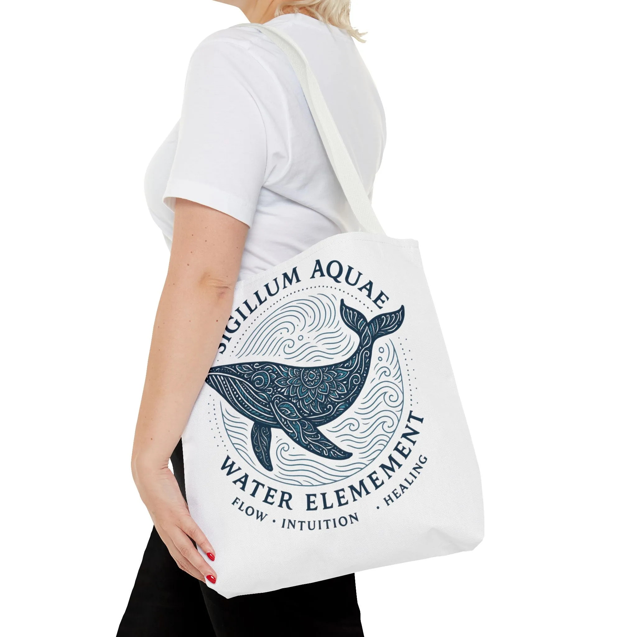 Whale Water Element Tote Bag: Spiritual Gift, Eco-Friendly, Beach Bag, Yoga Accessories, Meditation Essentials, Weekender Bag, Large Bag - Image 24