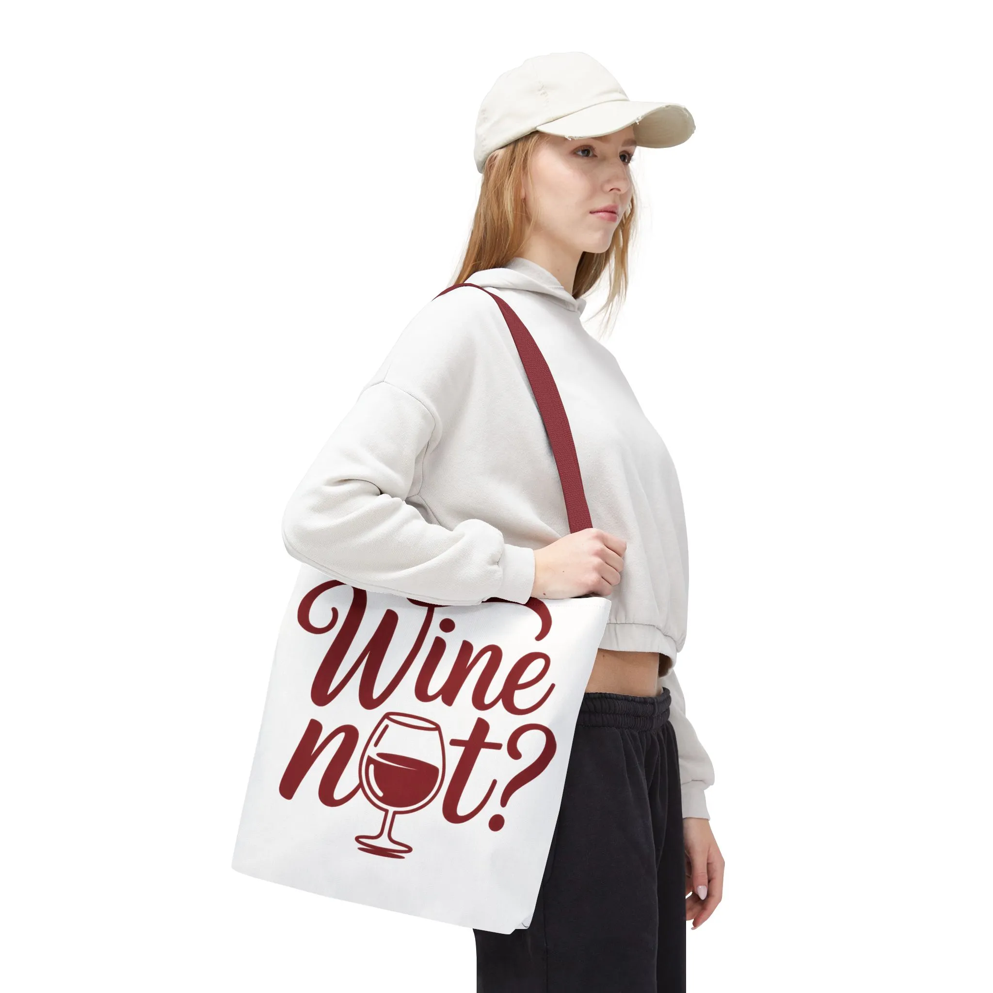 Wine Not? Tote Bag - Fun Wine Lover's Accessory for Parties, Gift for Wine Enthusiasts, Perfect for Grocery or Beach Outings, AOP Design - Image 10