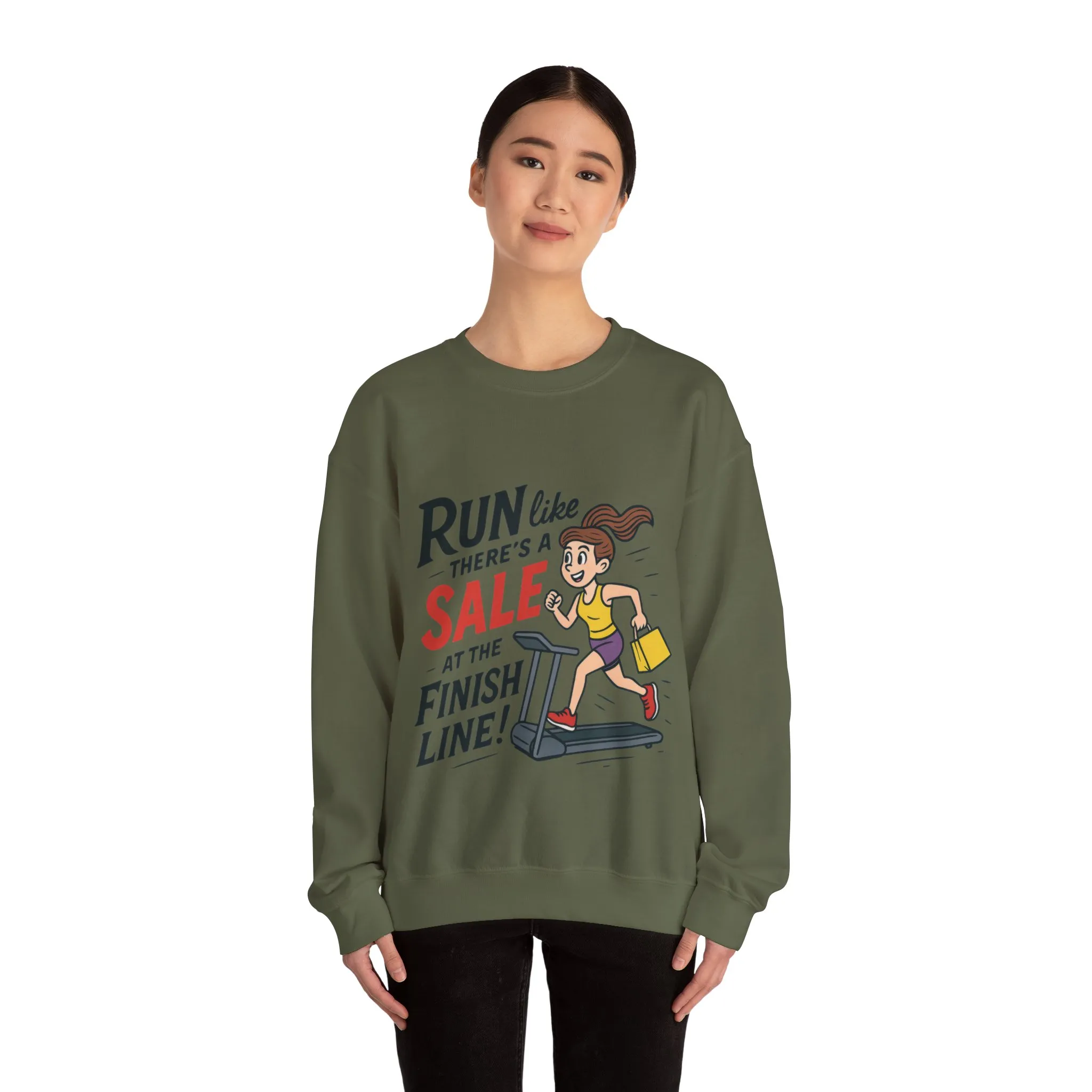 Run Like Theres a SALE at the Finish Line! Womens Sweatshirt, Funny Shopping Pullover, Treadmill Runner Gift for Her, Sale Humor Tee - Image 11