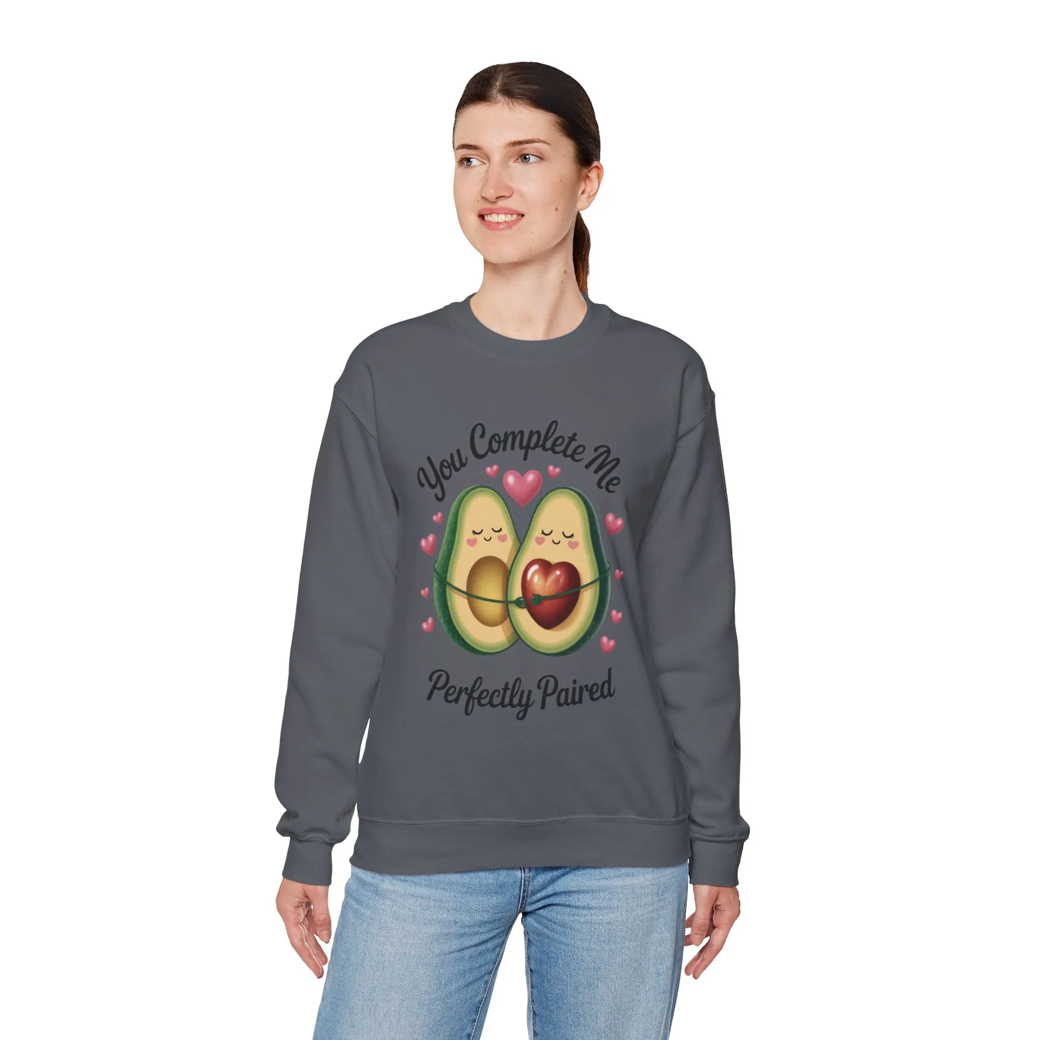 Cute Avocado Love Crewneck Sweatshirt, Sweatshirt for Couples, Perfect Gift for Valentines Day, Cozy Apparel, Avocado Lover Gift - Image 33