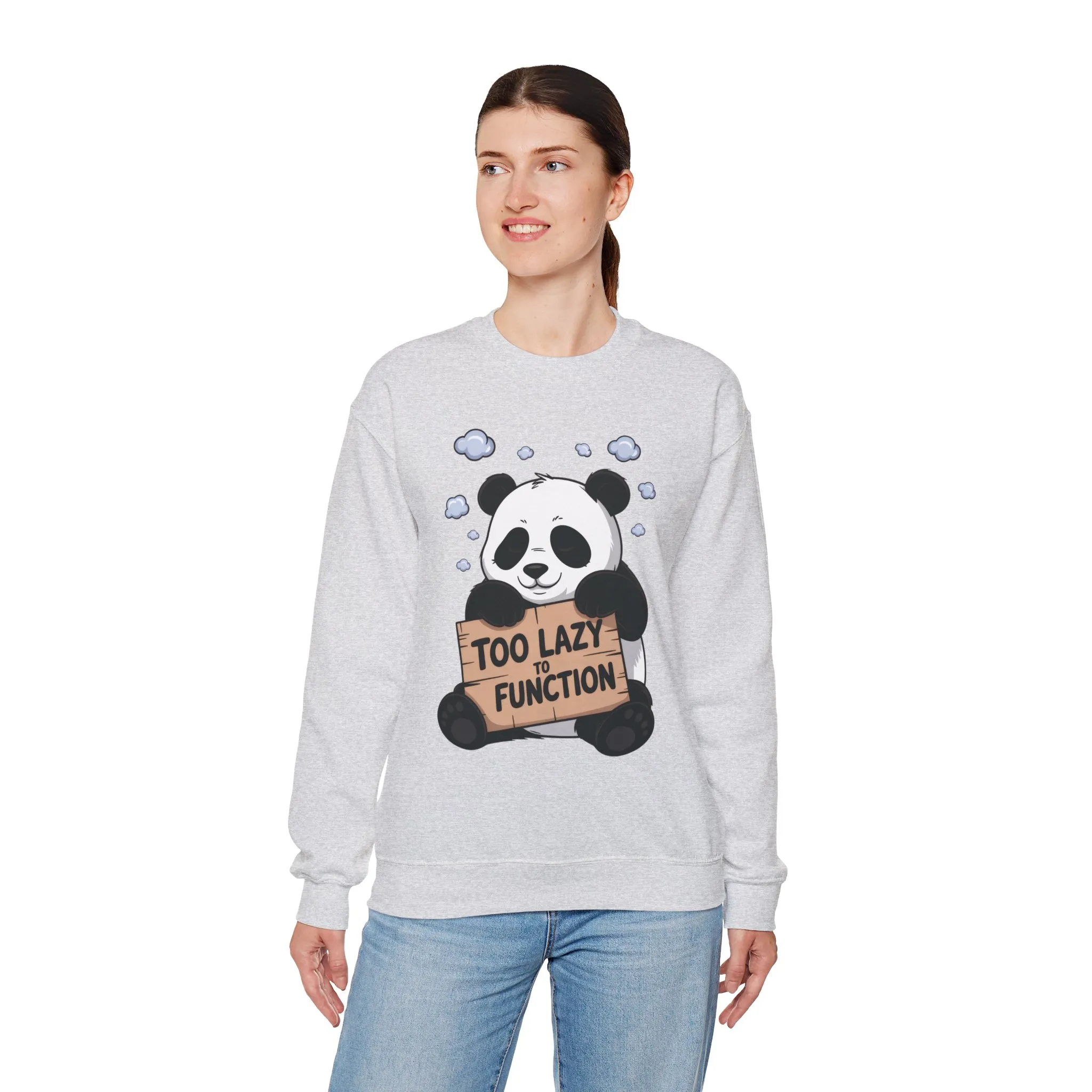 Panda Lazy Crewneck Sweatshirt - Funny Gift for Relaxation, Cute Animal Apparel for Cozy Days, Perfect for Fall and Winter - Image 9
