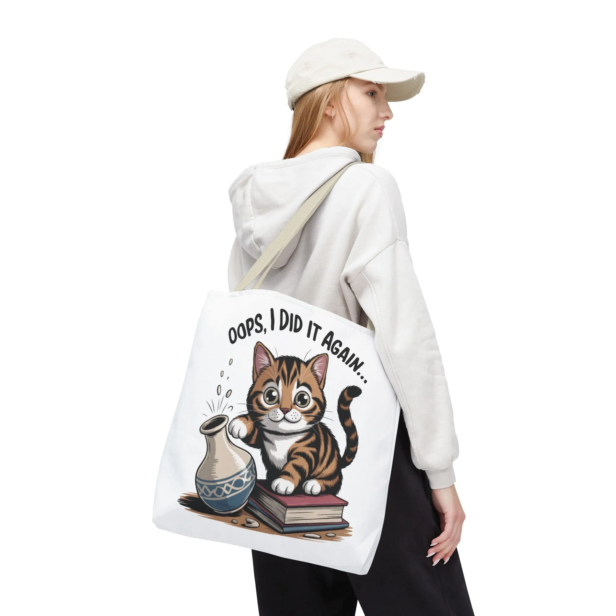 Cat-Themed Tote Bag, "Oops, I Did It Again", Perfect Gift for Cat Lovers, Pet Owners, Birthday, or Everyday Use, Large Tote Bag, beach bag - Image 40