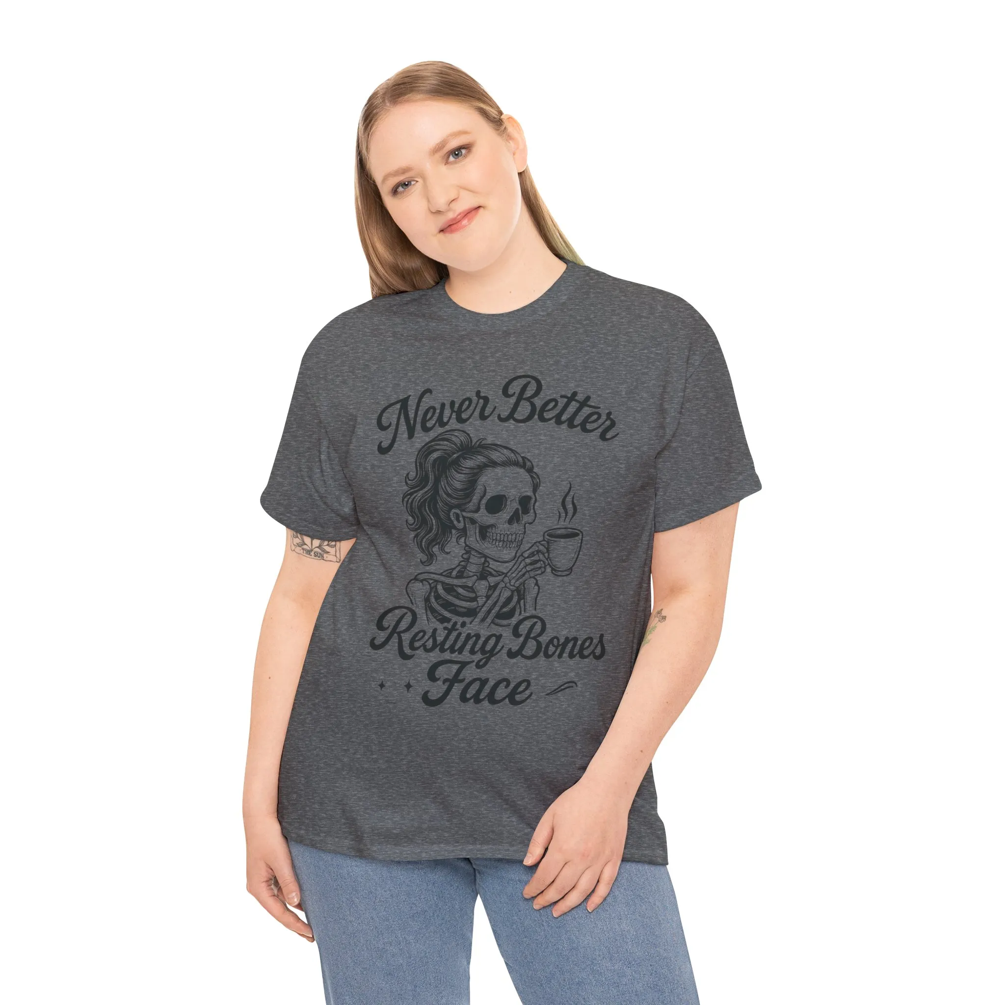 Sassy Skeleton Womens Tee: Never Better, Resting Bones Face, Halloween Costume, Funny Gift, Unisex Humor Shirt, Casual Wear - Image 18