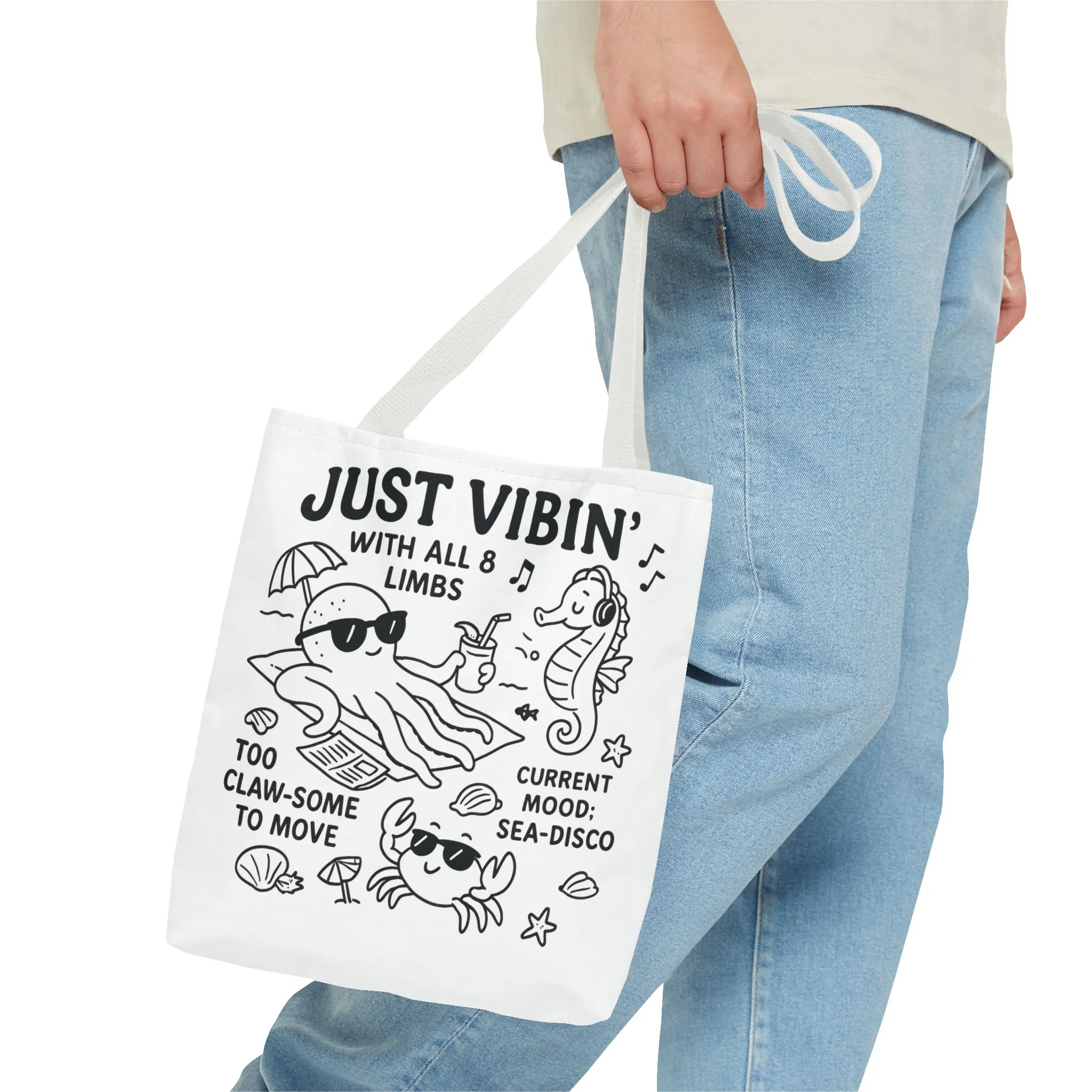 Fun Sea-Themed Tote Bag, Beach Accessories, Summer Vibes, Gift for Ocean Lovers, Reusable Shopping Bag, Cute Beach Tote - Image 18