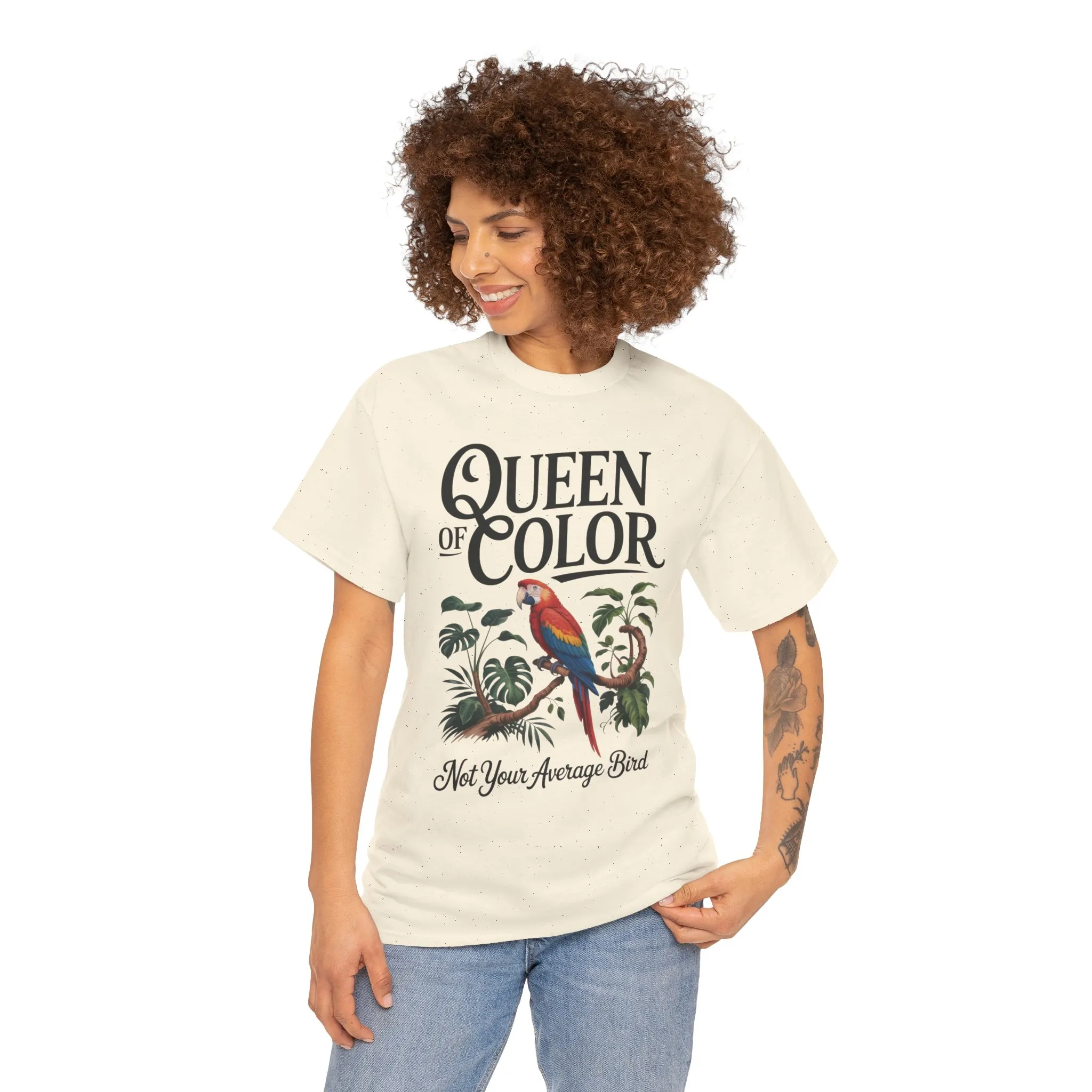 Colorful Queen Womens Tee, Fun Graphic T-Shirt, Casual Wear, Gift for Bird Lovers, Trendy Summer Apparel - Image 32