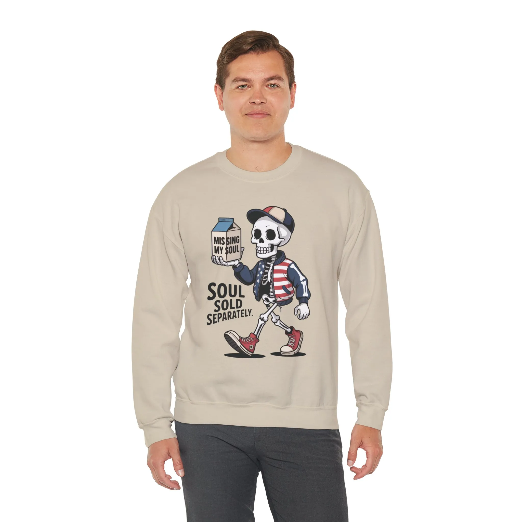 Skeleton Graphic Sweatshirt, Soul Sold Separately Pullover, Funny Gothic Streetwear, Missing My Soul Skull Hoodie Alternative - Image 9