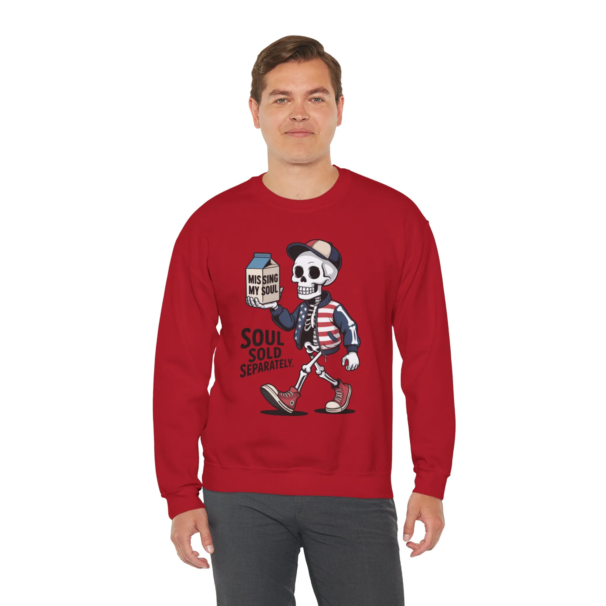 Skeleton Graphic Sweatshirt, Soul Sold Separately Pullover, Funny Gothic Streetwear, Missing My Soul Skull Hoodie Alternative - Image 27