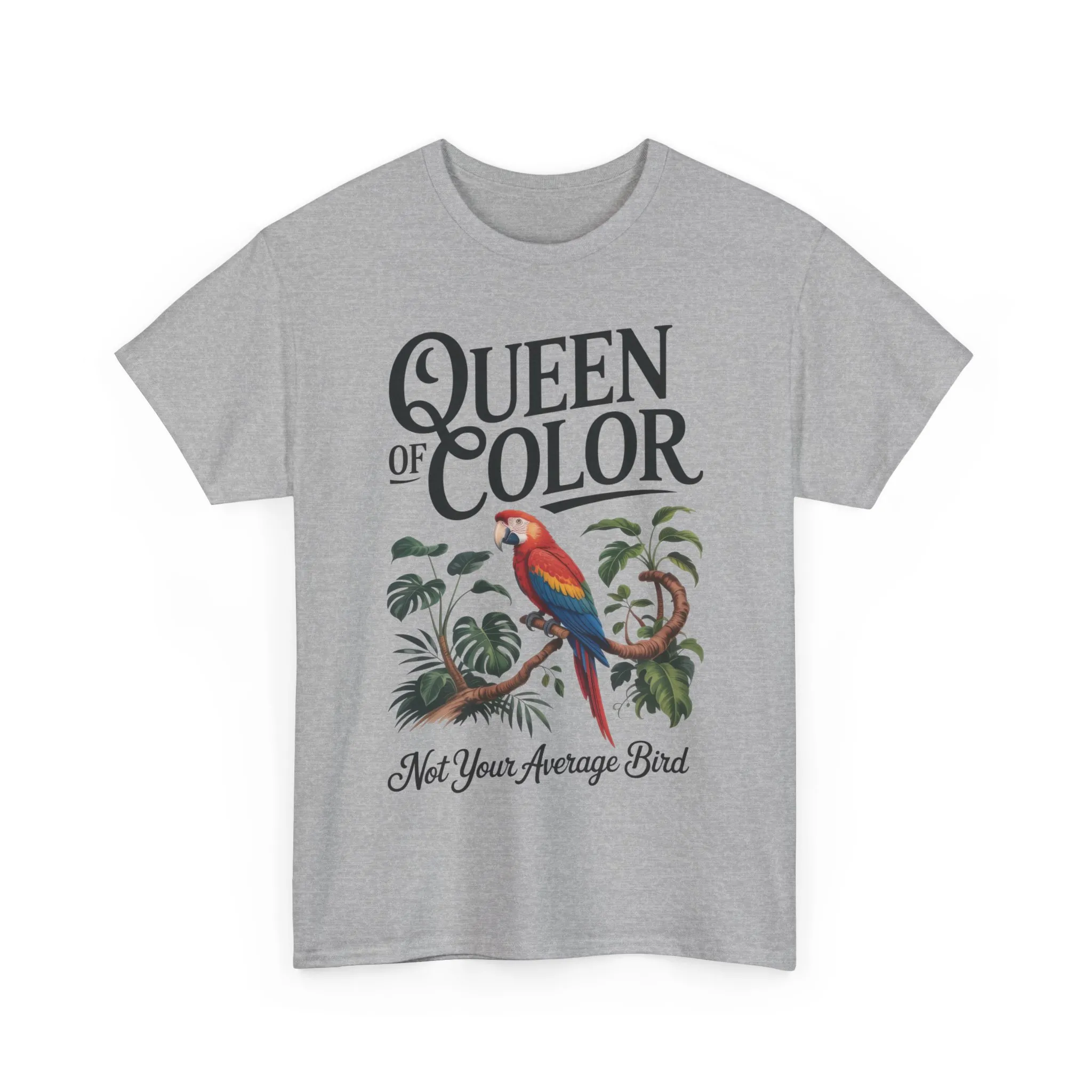 Colorful Queen Womens Tee, Fun Graphic T-Shirt, Casual Wear, Gift for Bird Lovers, Trendy Summer Apparel - Image 7