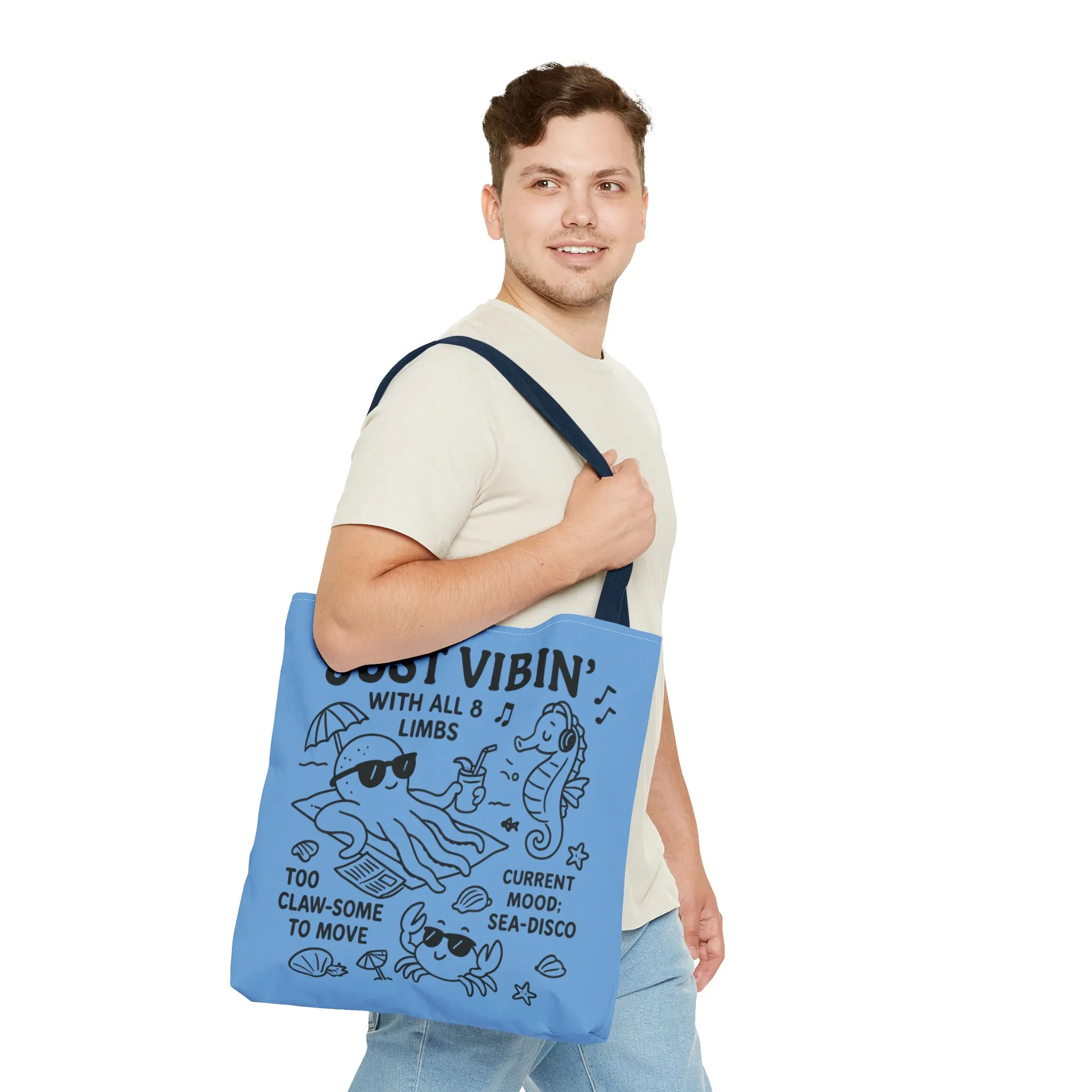 Fun Sea-Themed Tote Bag, Beach Accessories, Summer Vibes, Gift for Ocean Lovers, Reusable Shopping Bag, Cute Beach Tote - Image 3