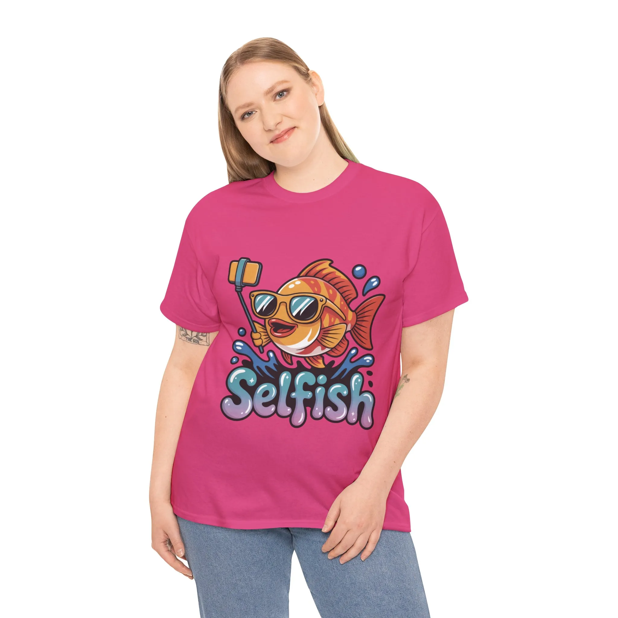 Funny Selfie Fish Graphic Womens T-Shirt, Playful Pun Gift for Her, Summer Vibes, Unique Beach Shirt, Outdoor Adventures - Image 27