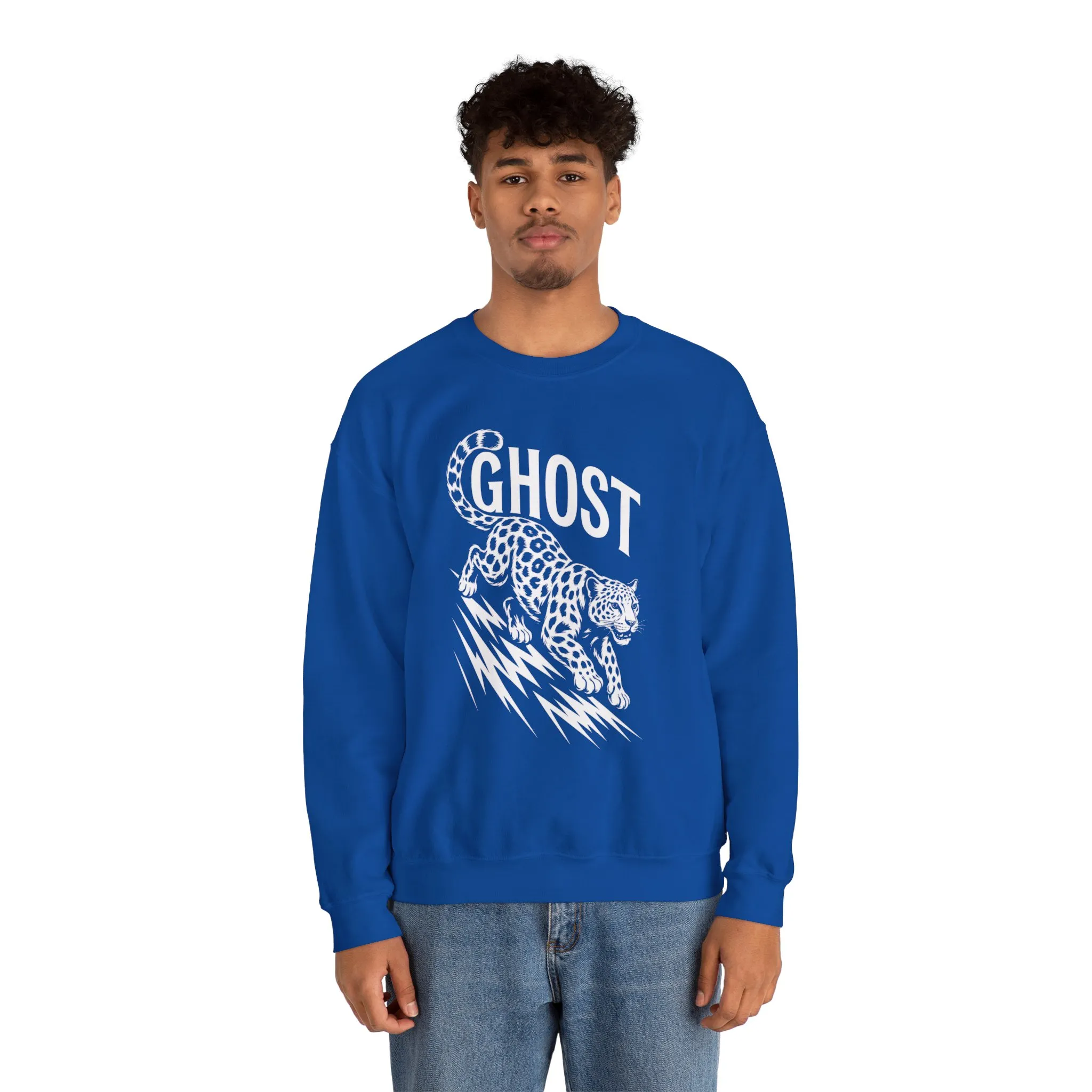 Ghost Leopard Crewneck Sweatshirt, Unisex Fashion, Cozy Casual Wear, Graphic Sweatshirt, Wild Animal Art, Gift for Animal Lovers - Image 23