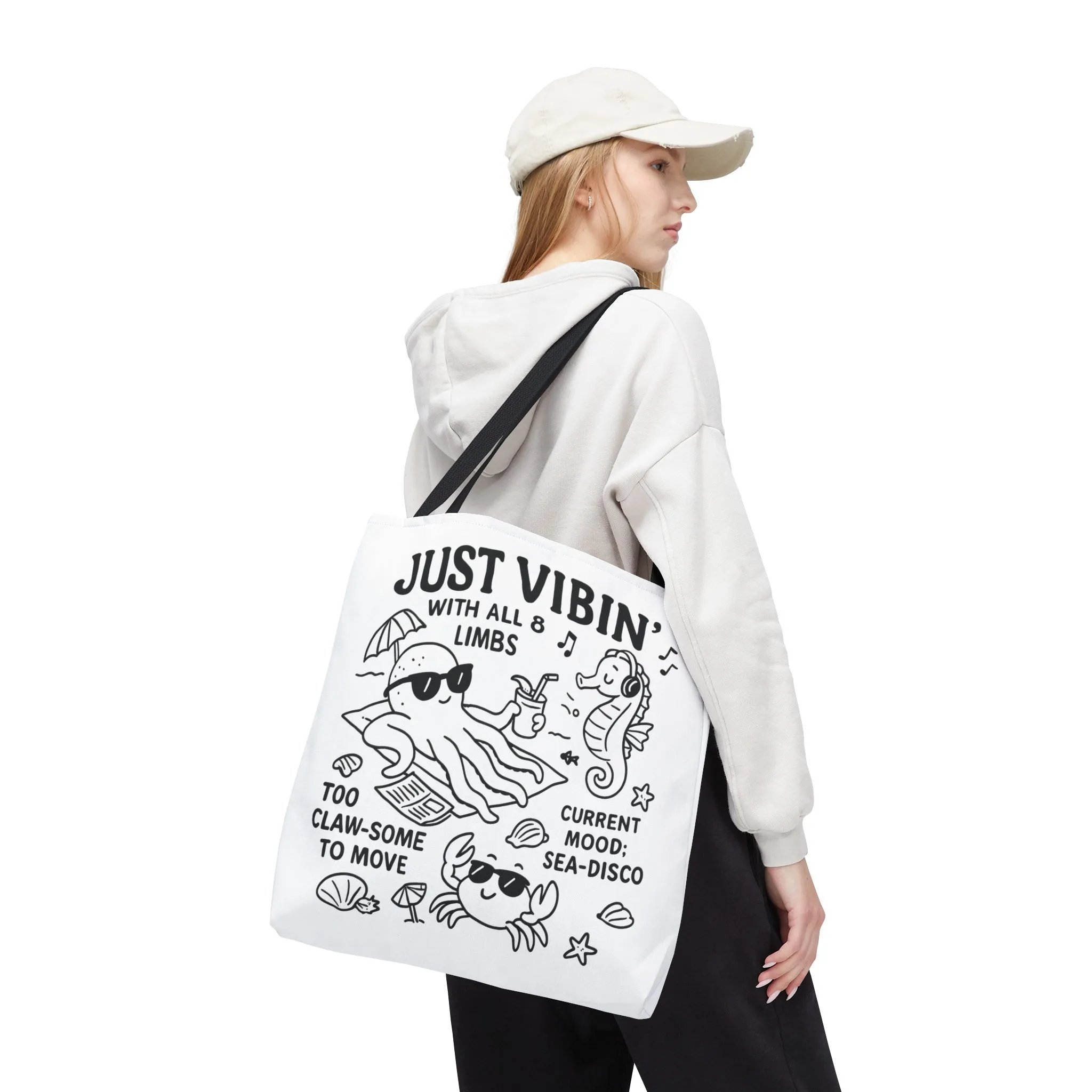 Fun Sea-Themed Tote Bag, Beach Accessories, Summer Vibes, Gift for Ocean Lovers, Reusable Shopping Bag, Cute Beach Tote - Image 5