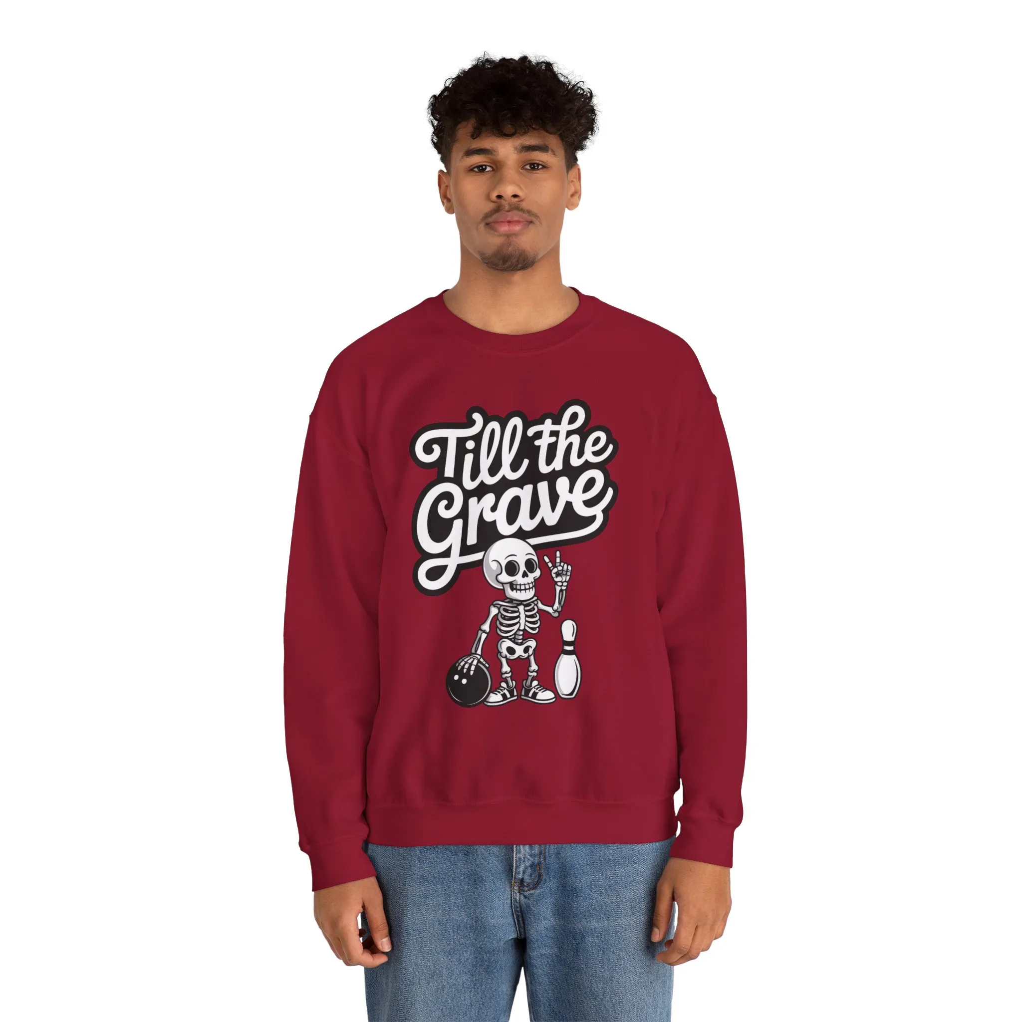 Funny Skeleton Bowling Mens Pullover, Halloween Apparel, Funny Skeleton Bowling Shirt, Casual Mens Crewneck, Cool Bowler Skull Crewneck - Image 26