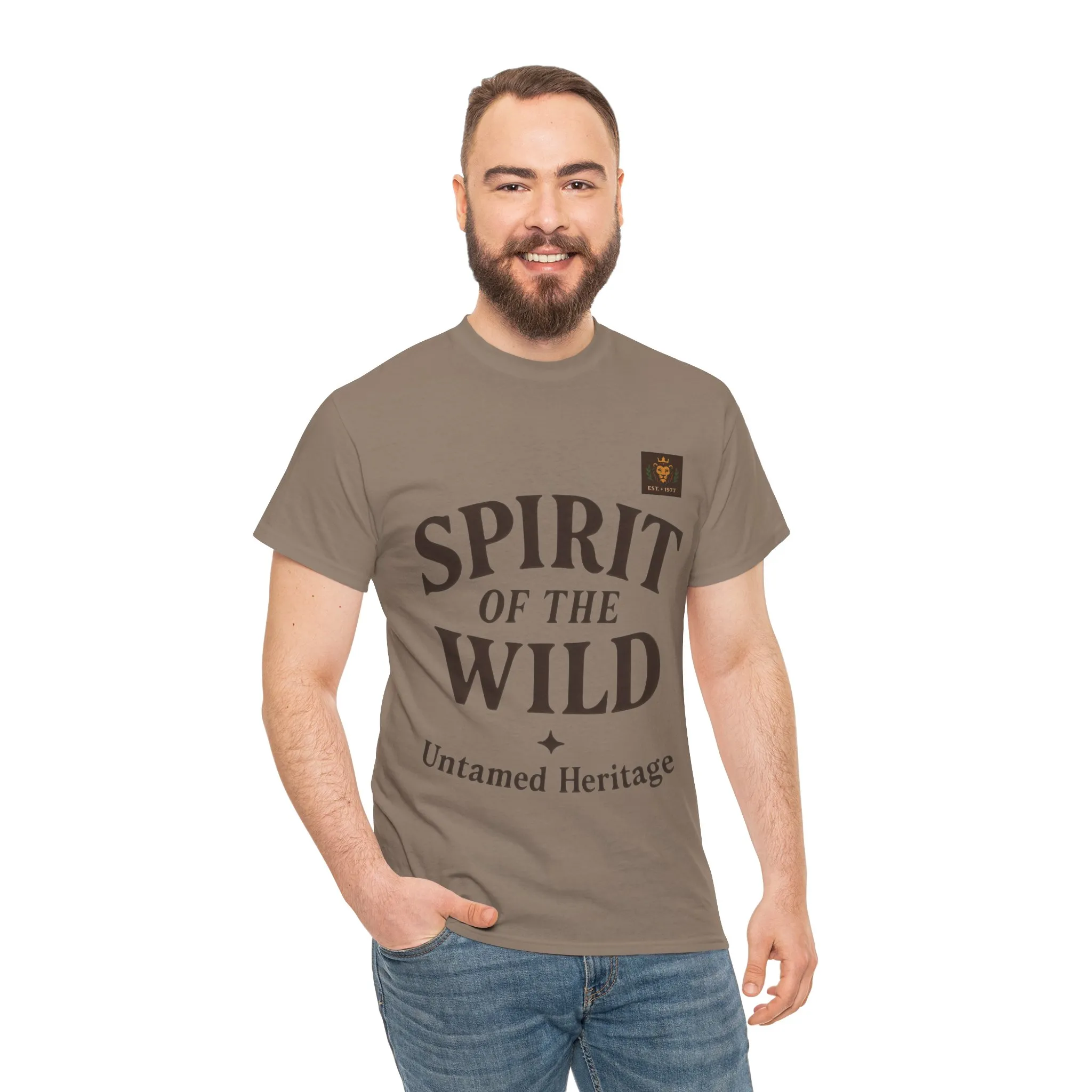 Spirit of the Wild Mens Heavy Cotton Tee, Nature Lover Gift, Outdoor Adventure Shirt, Unisex Tee, Casual Wear, Unique Graphic Apparel - Image 14