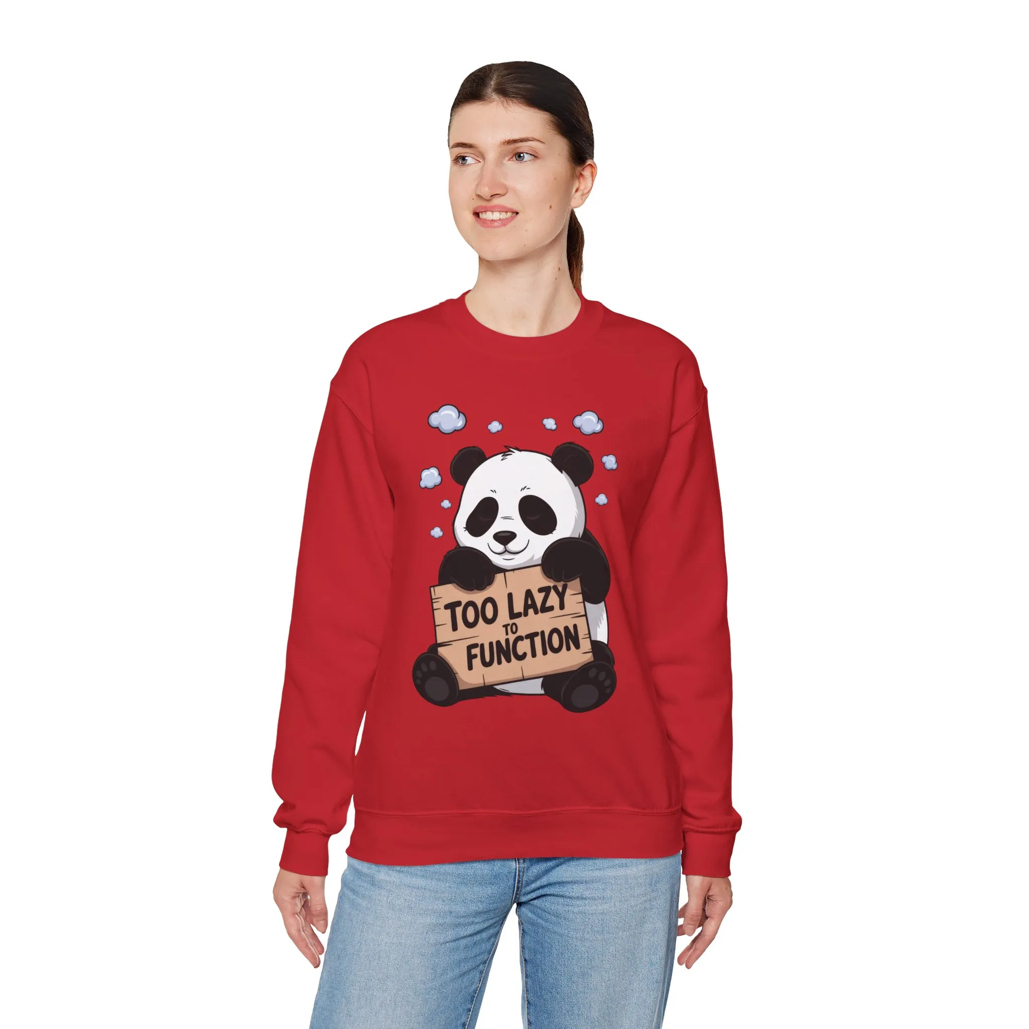 Panda Lazy Crewneck Sweatshirt - Funny Gift for Relaxation, Cute Animal Apparel for Cozy Days, Perfect for Fall and Winter - Image 30