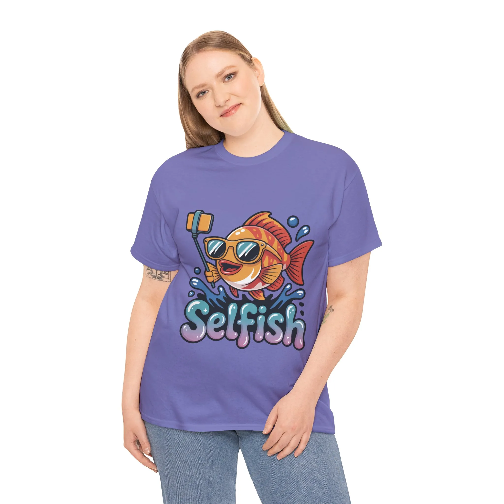Funny Selfie Fish Graphic Womens T-Shirt, Playful Pun Gift for Her, Summer Vibes, Unique Beach Shirt, Outdoor Adventures - Image 21