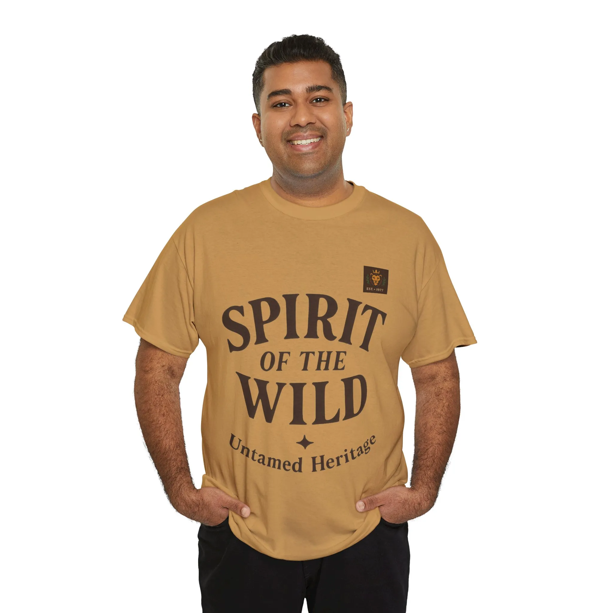 Spirit of the Wild Mens Heavy Cotton Tee, Nature Lover Gift, Outdoor Adventure Shirt, Unisex Tee, Casual Wear, Unique Graphic Apparel - Image 7