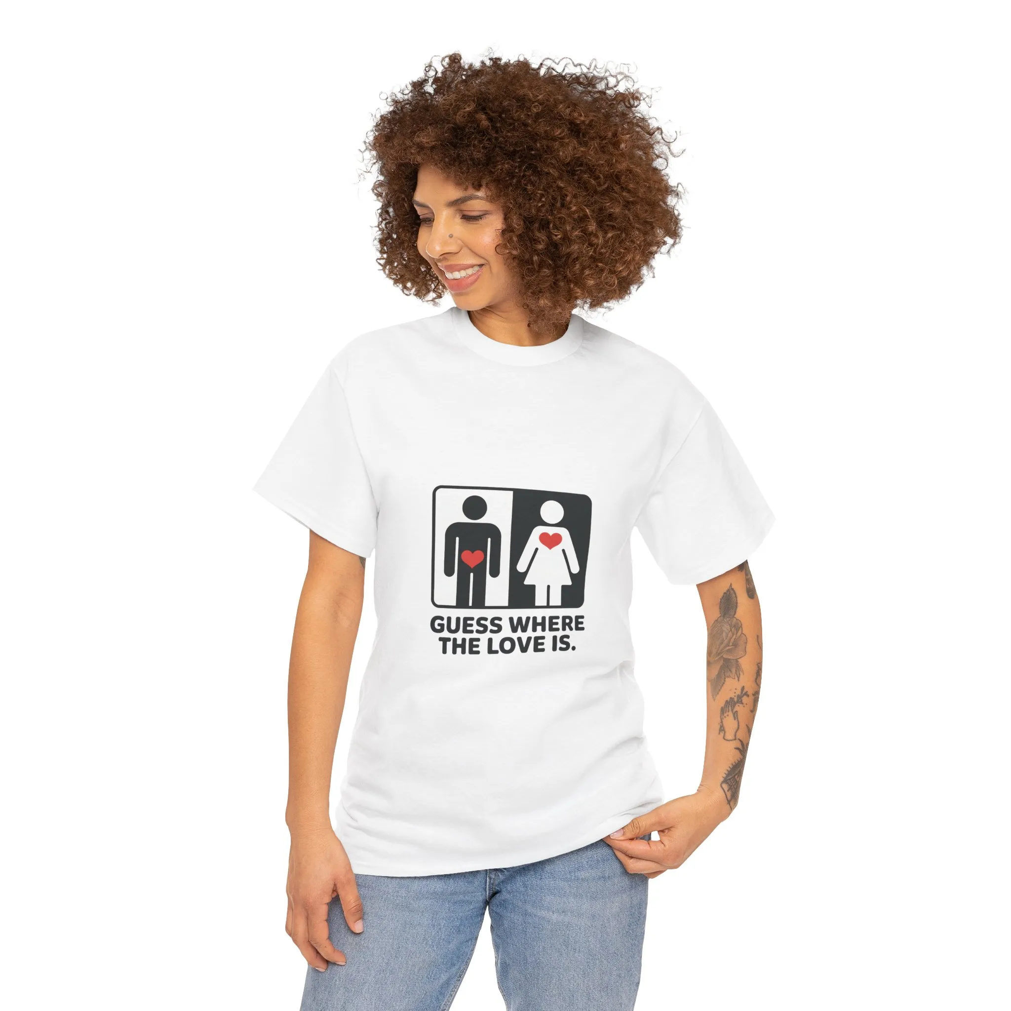 Funny Love Location Women's T-Shirt, Bold Graphic Humorous Relationship Tee, Gift for Couples, Valentine's Day Gift, Love joke tee - Image 5