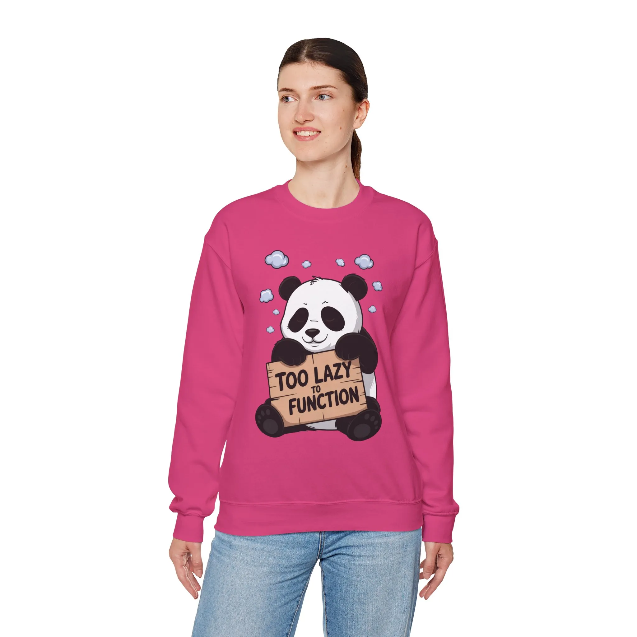 Panda Lazy Crewneck Sweatshirt - Funny Gift for Relaxation, Cute Animal Apparel for Cozy Days, Perfect for Fall and Winter - Image 27